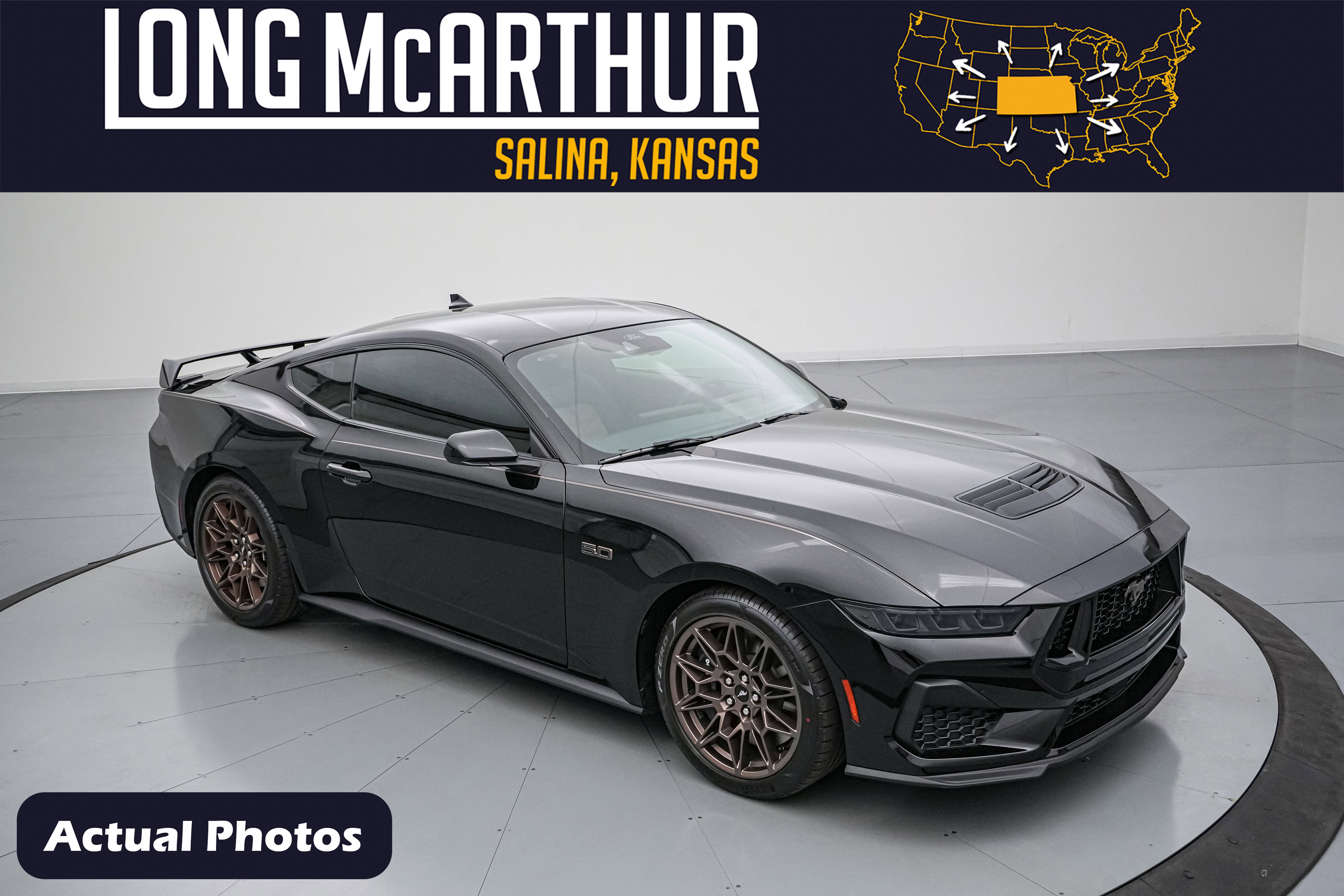 2026 Ford Mustang LMP 810 75th Anniversary Edition in Shadow Black — front three-quarter view