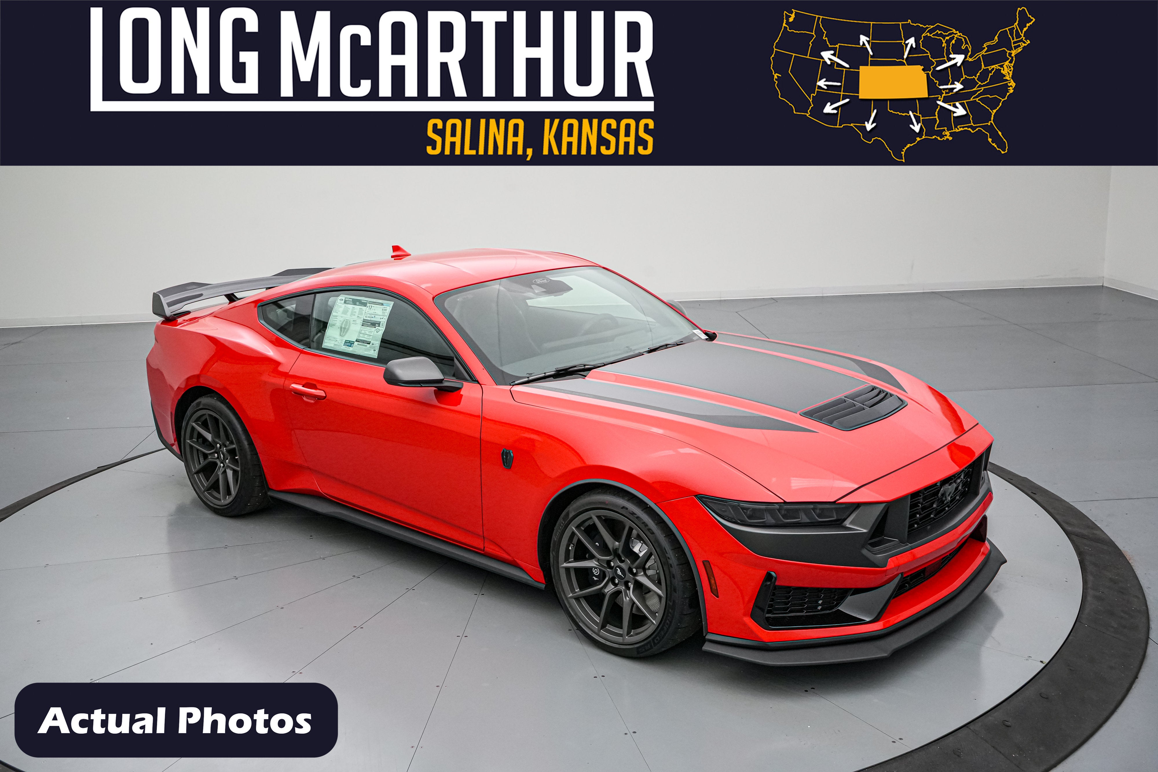 2026 Ford Mustang Dark Horse with SC Supercharger in Race Red — front three-quarter view