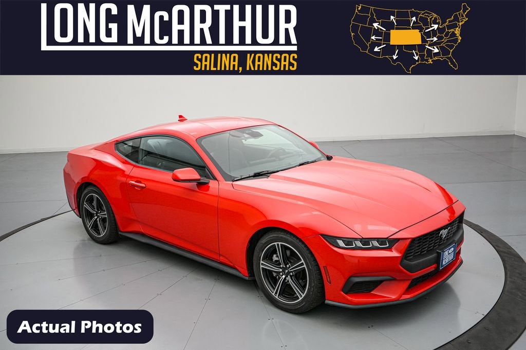 2024 Ford Mustang EcoBoost in Race Red — front three-quarter view