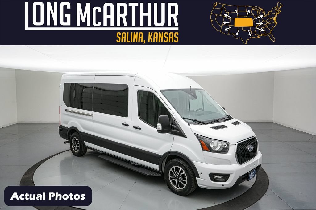 2024 Ford Transit-350 XLT in Oxford White — front three-quarter view