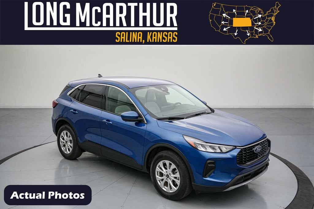2023 Ford Escape Active in Atlas Blue Metallic — front three-quarter view