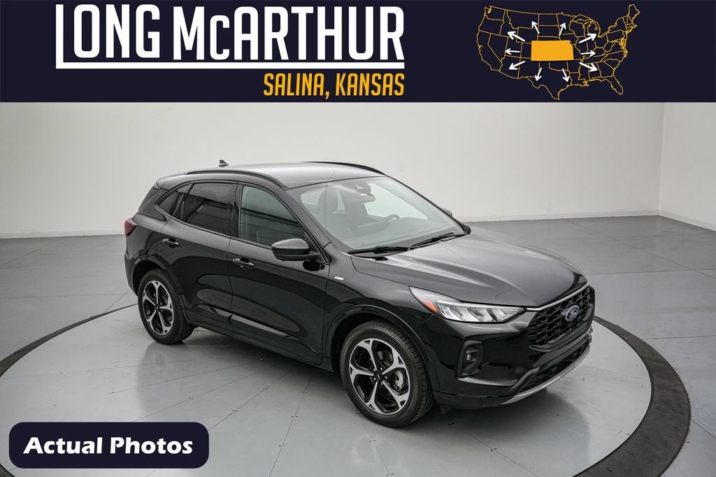 2023 Ford Escape ST-Line Select in Agate Black Metallic — front three-quarter view