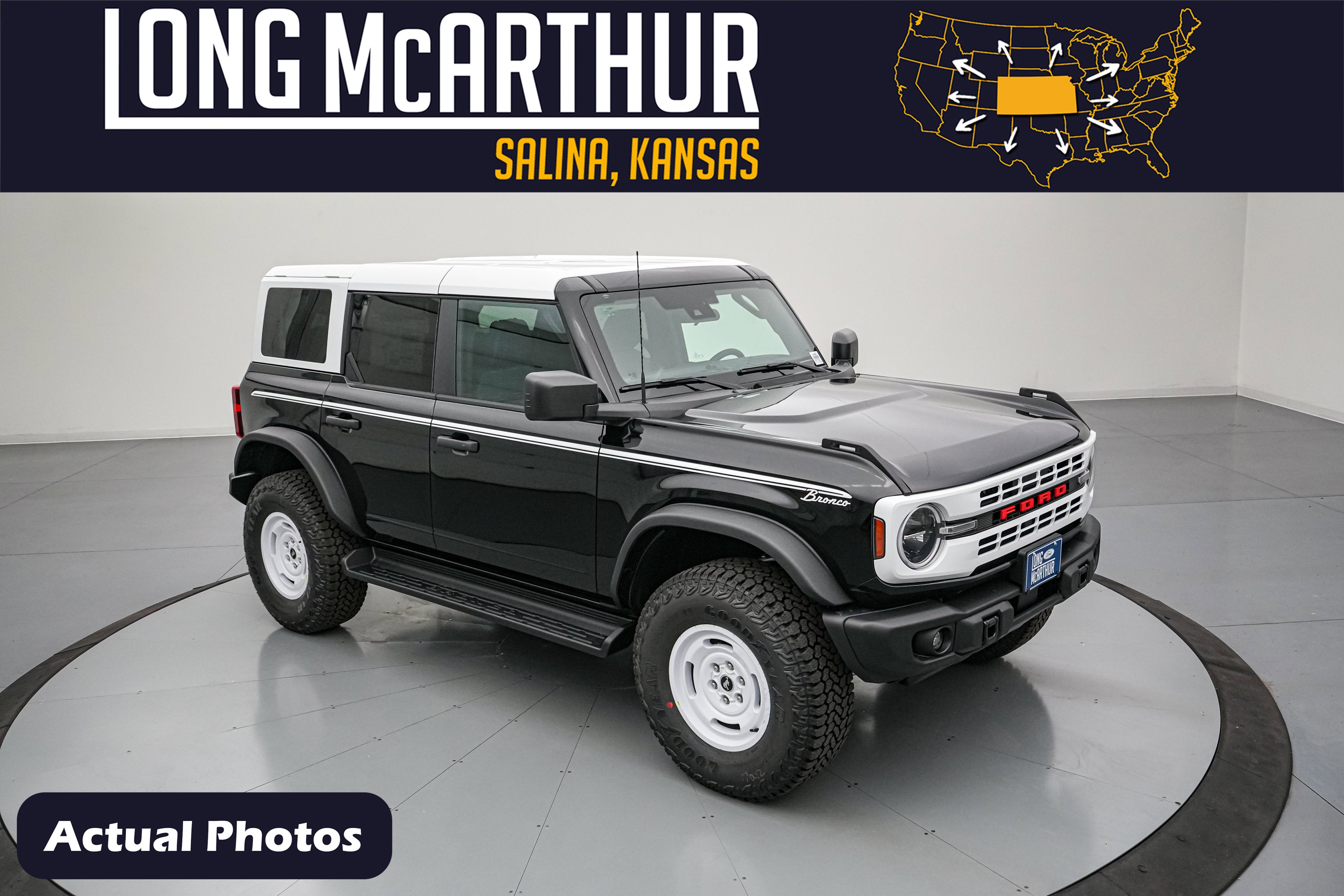 2026 Ford Bronco Heritage Edition in Shadow Black — front three-quarter view