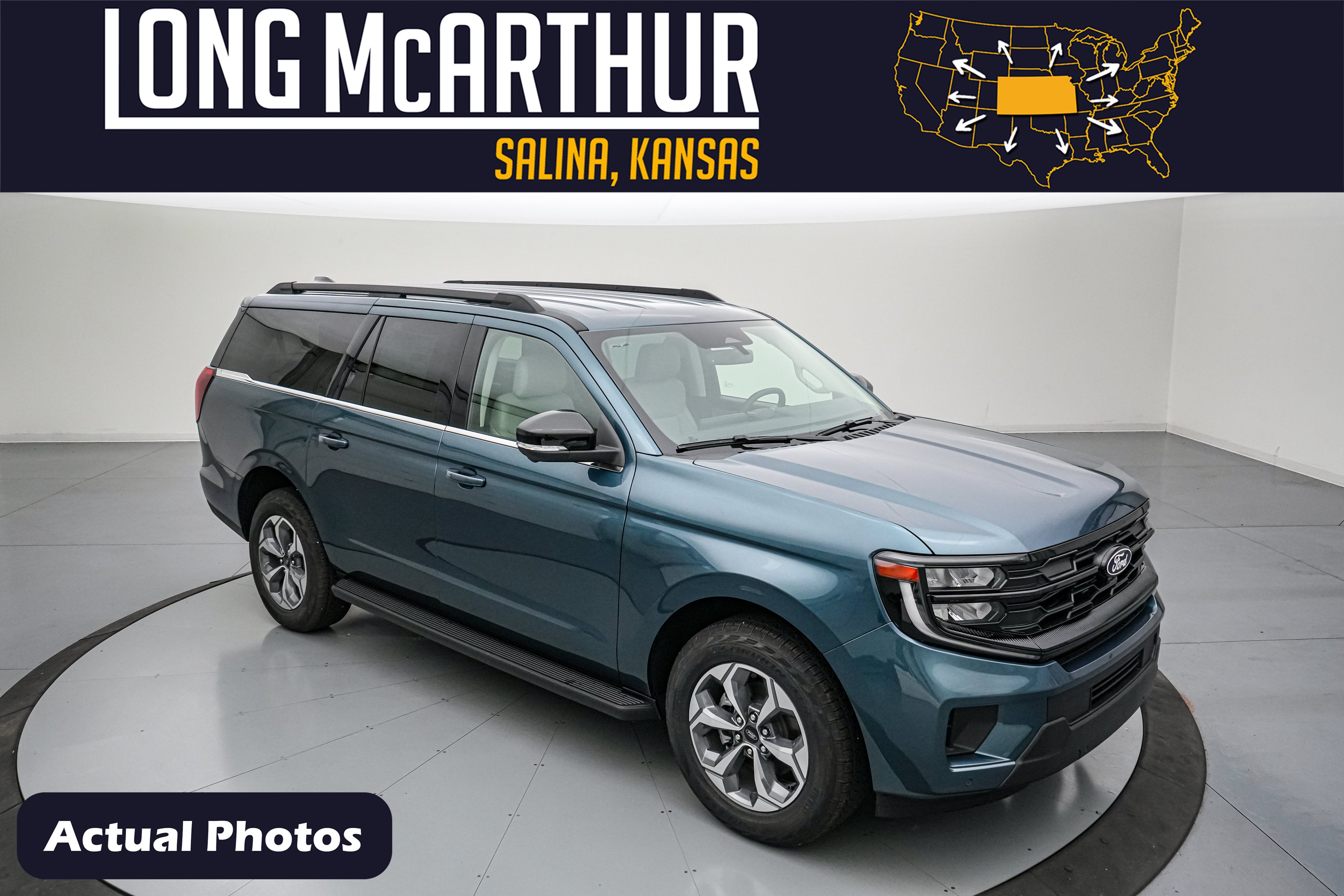 2027 Ford Expedition Max Active in Nocturnal Blue Metallic — front three-quarter view