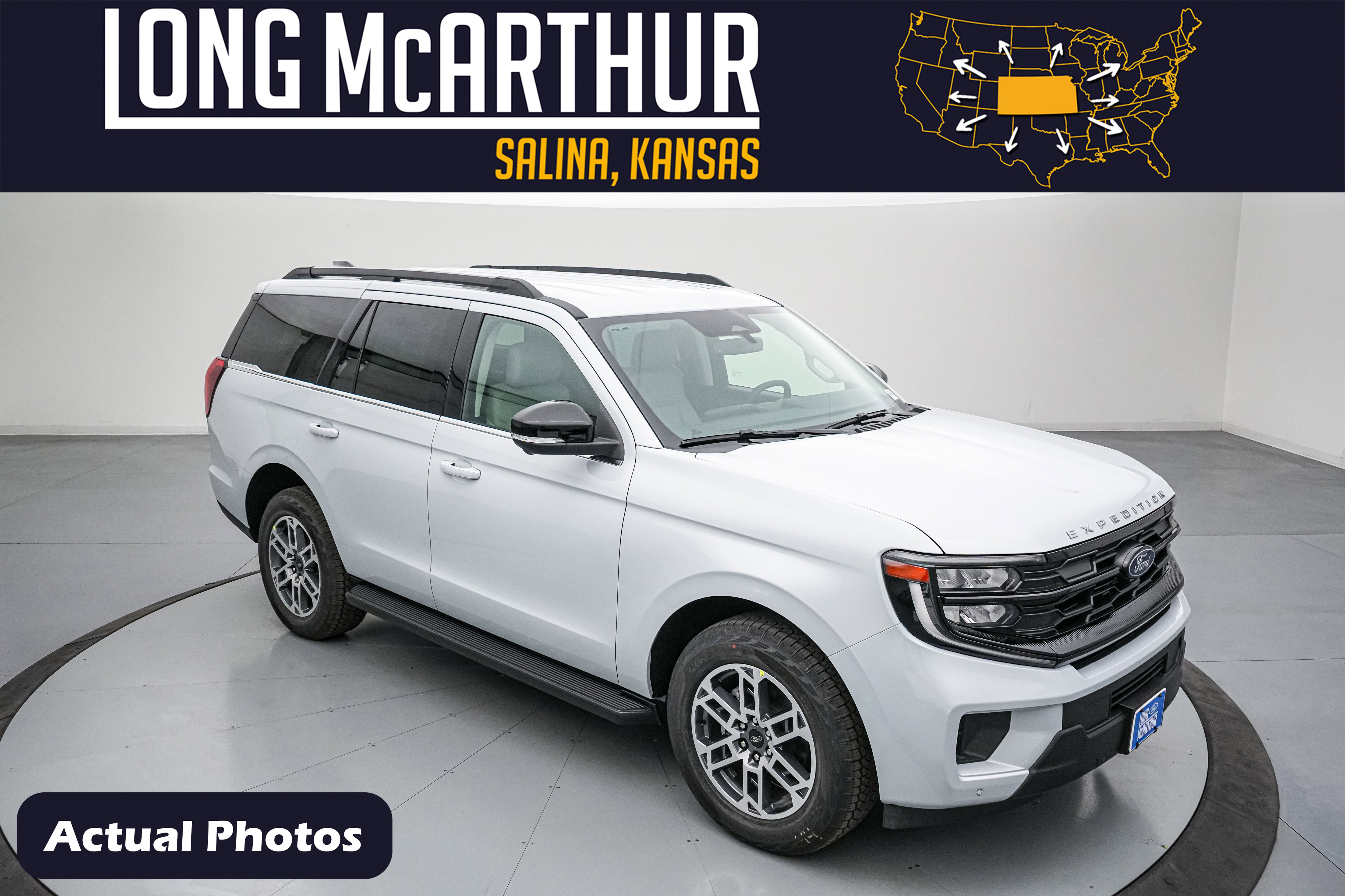 2026 Ford Expedition Active in Space Silver Metallic — front three-quarter view