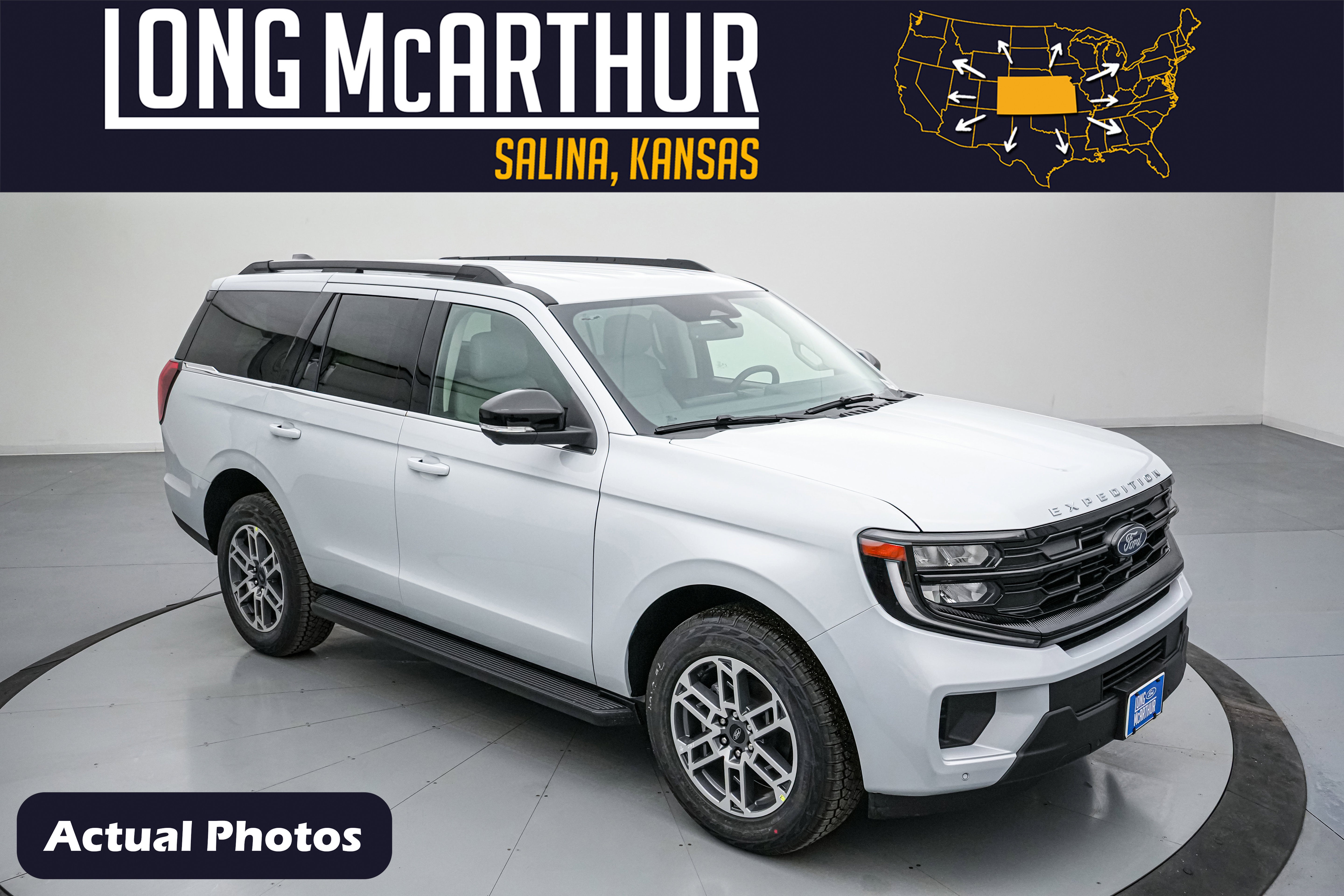 2026 Ford Expedition Active in Space Silver Metallic — front three-quarter view