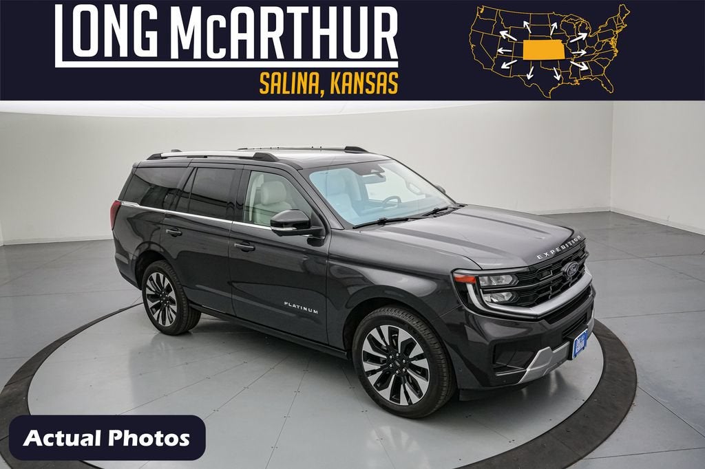 2025 Ford Expedition Platinum in Dark Matter Gray Metallic — front three-quarter view