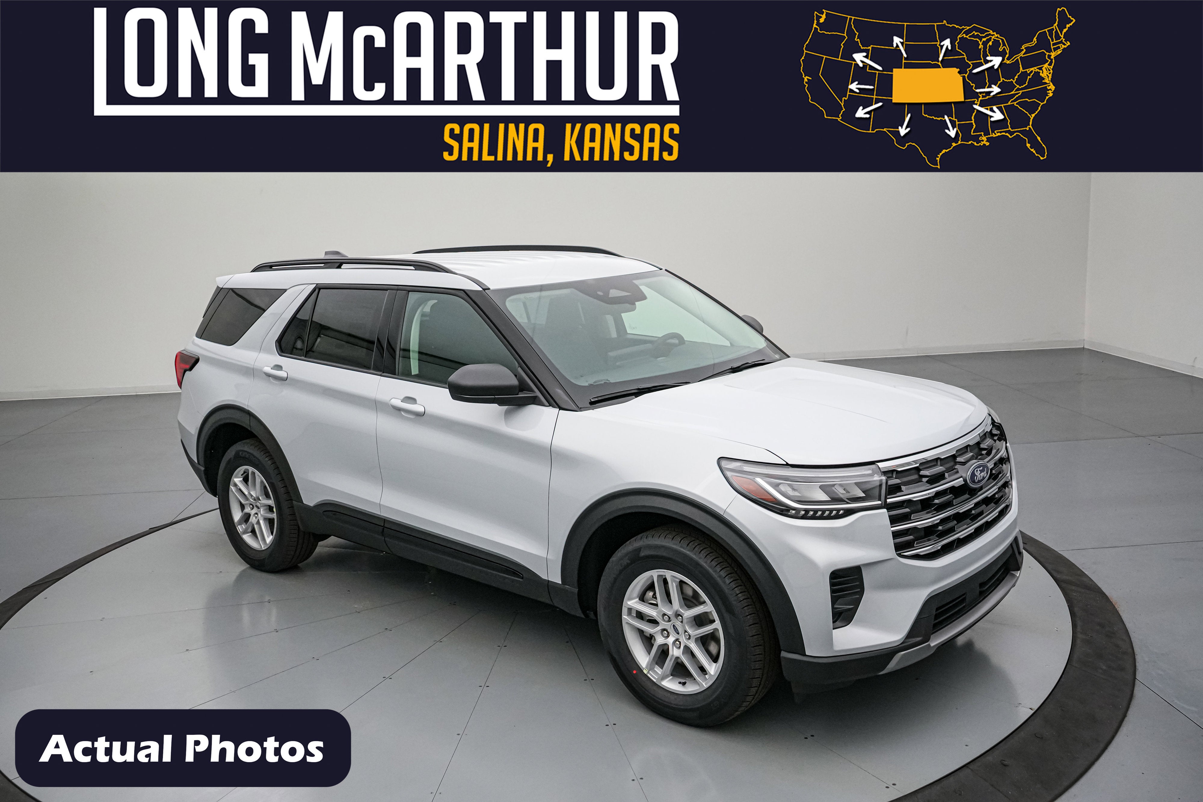 2026 Ford Explorer Active in Space White Metallic — front three-quarter view