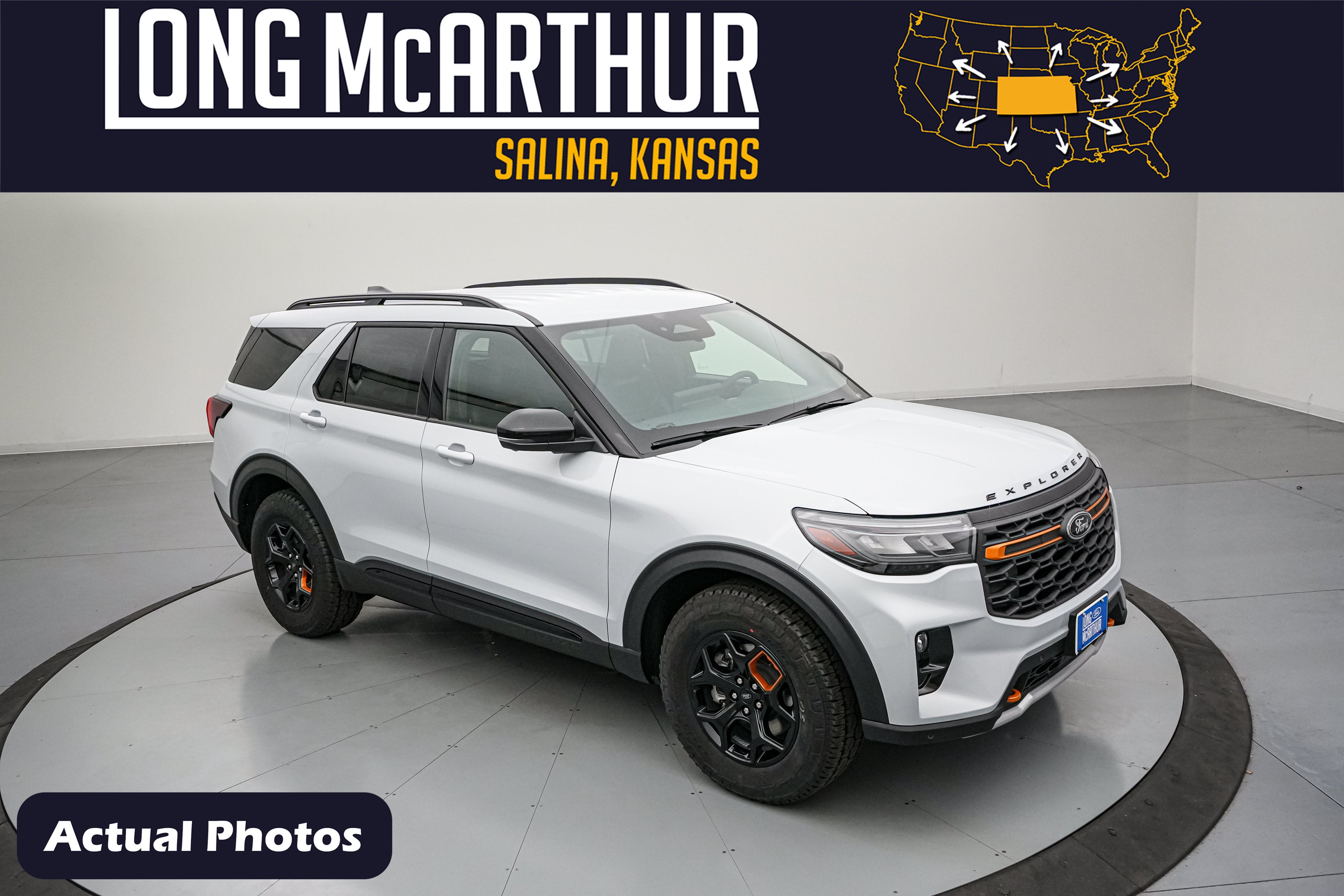 2026 Ford Explorer Tremor in Space White Metallic — front three-quarter view