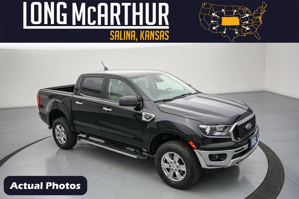 2023 Ford Ranger XLT in Shadow Black — front three-quarter view