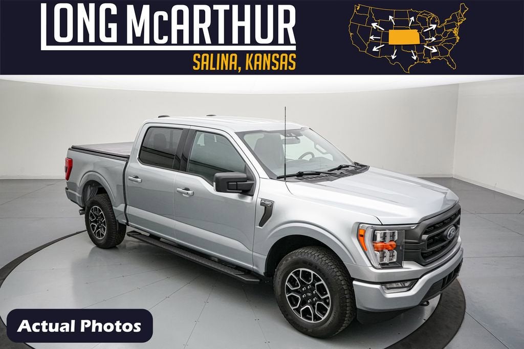 2023 Ford F-150 XLT in Iconic Silver Metallic — front three-quarter view