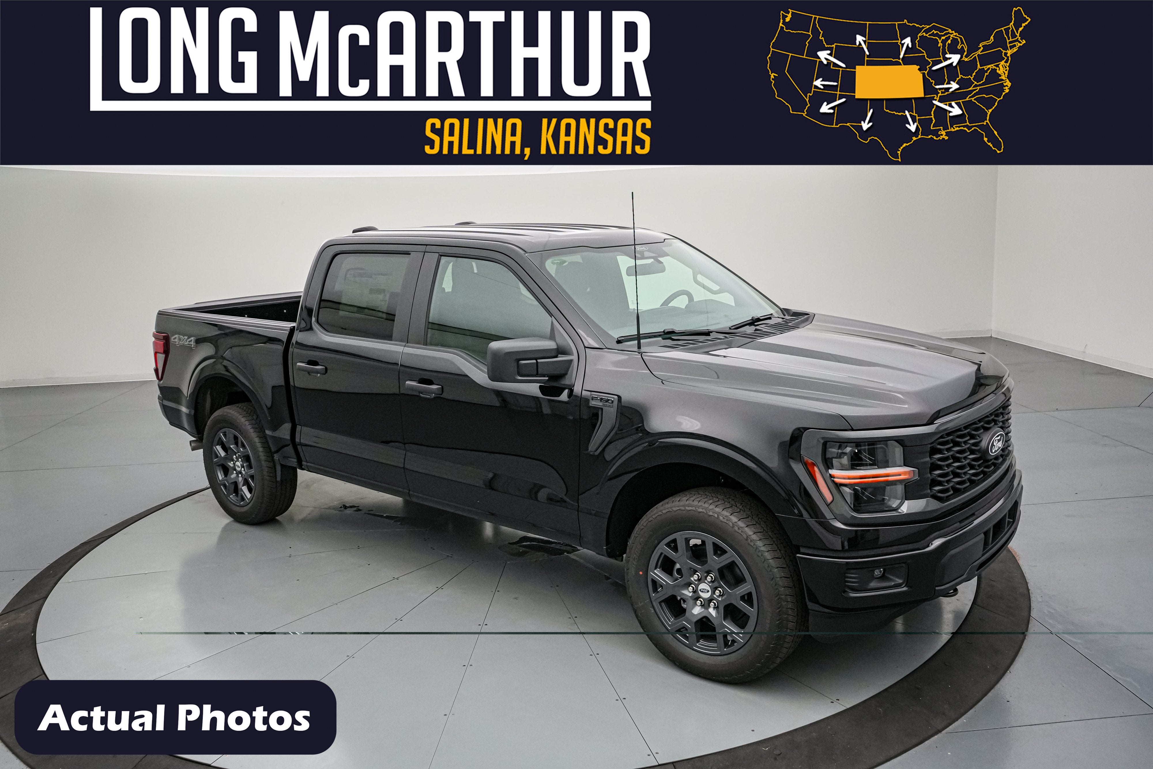 2026 Ford F-150 STX in Agate Black Metallic — front three-quarter view