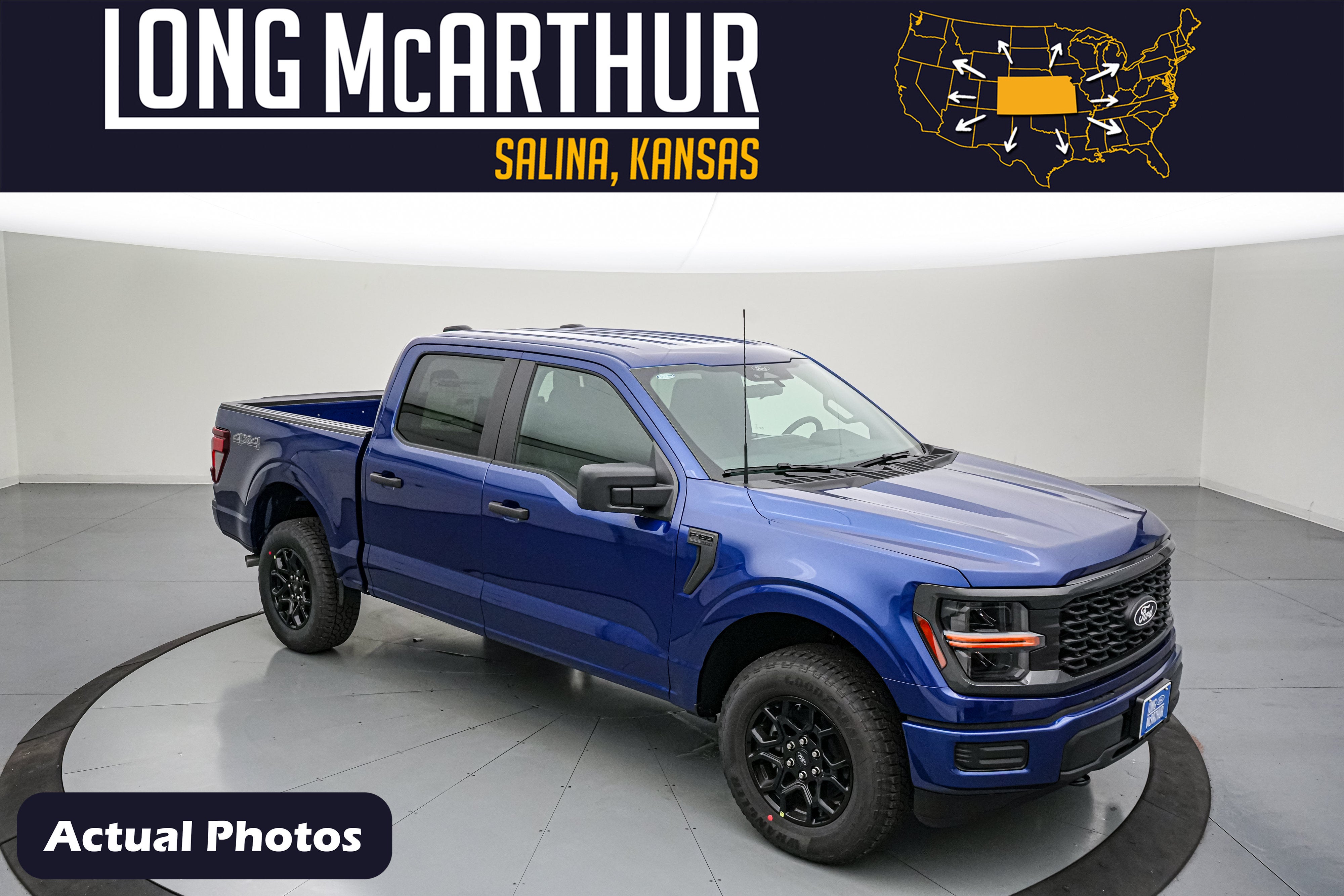2026 Ford F-150 STX in Argon Blue Metallic — front three-quarter view