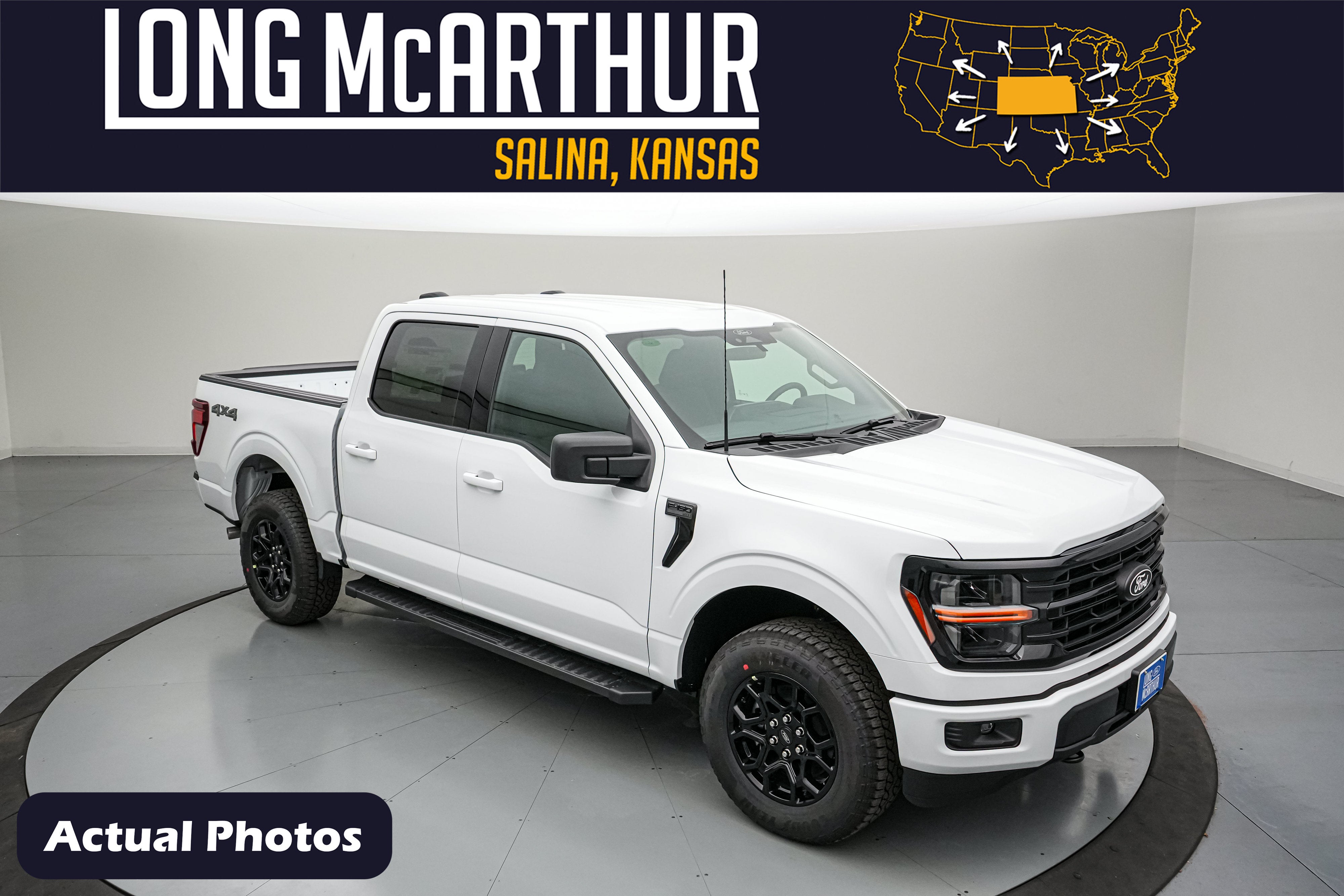 2026 Ford F-150 XLT in Oxford White — front three-quarter view