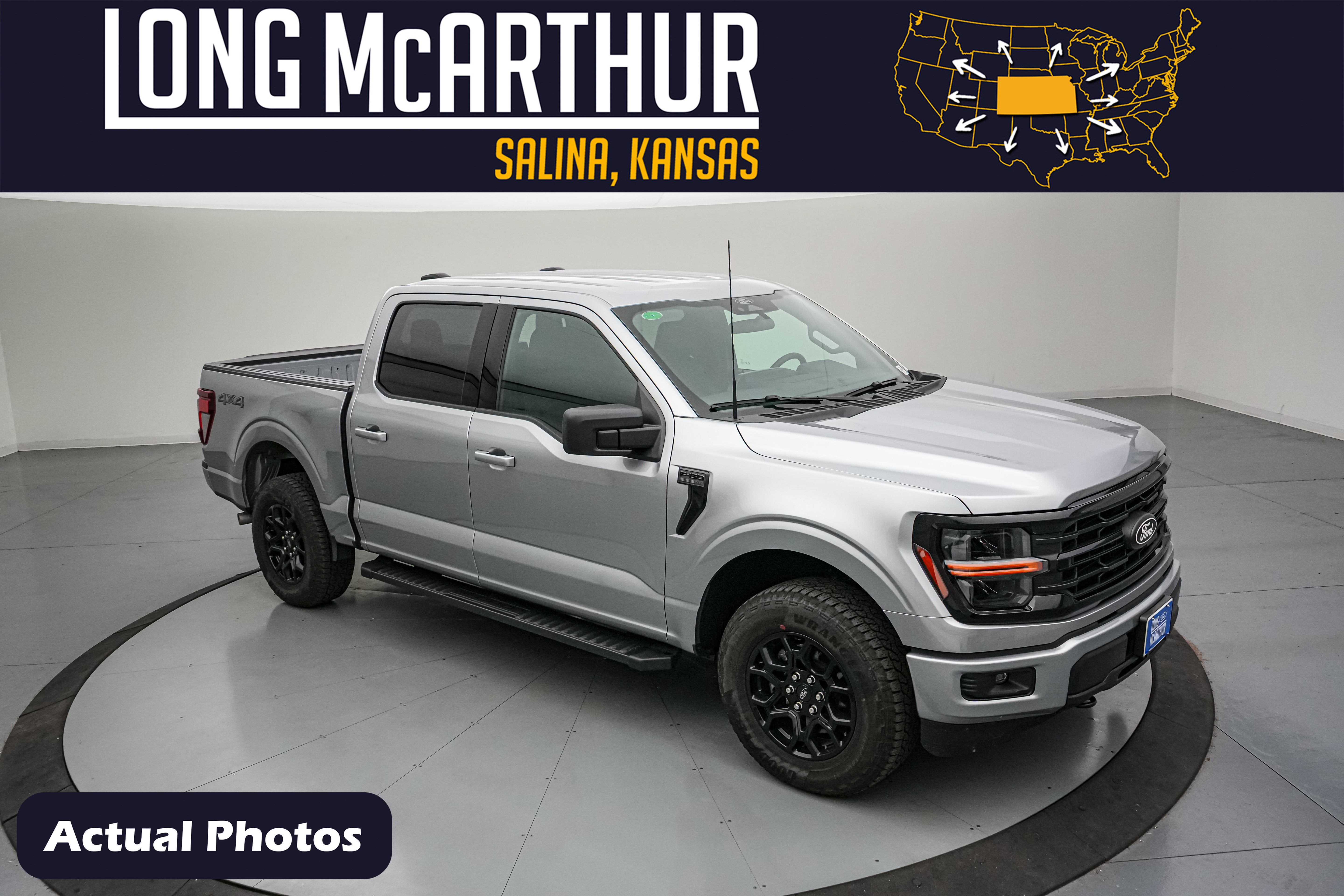 2026 Ford F-150 XLT in Iconic Silver Metallic — front three-quarter view