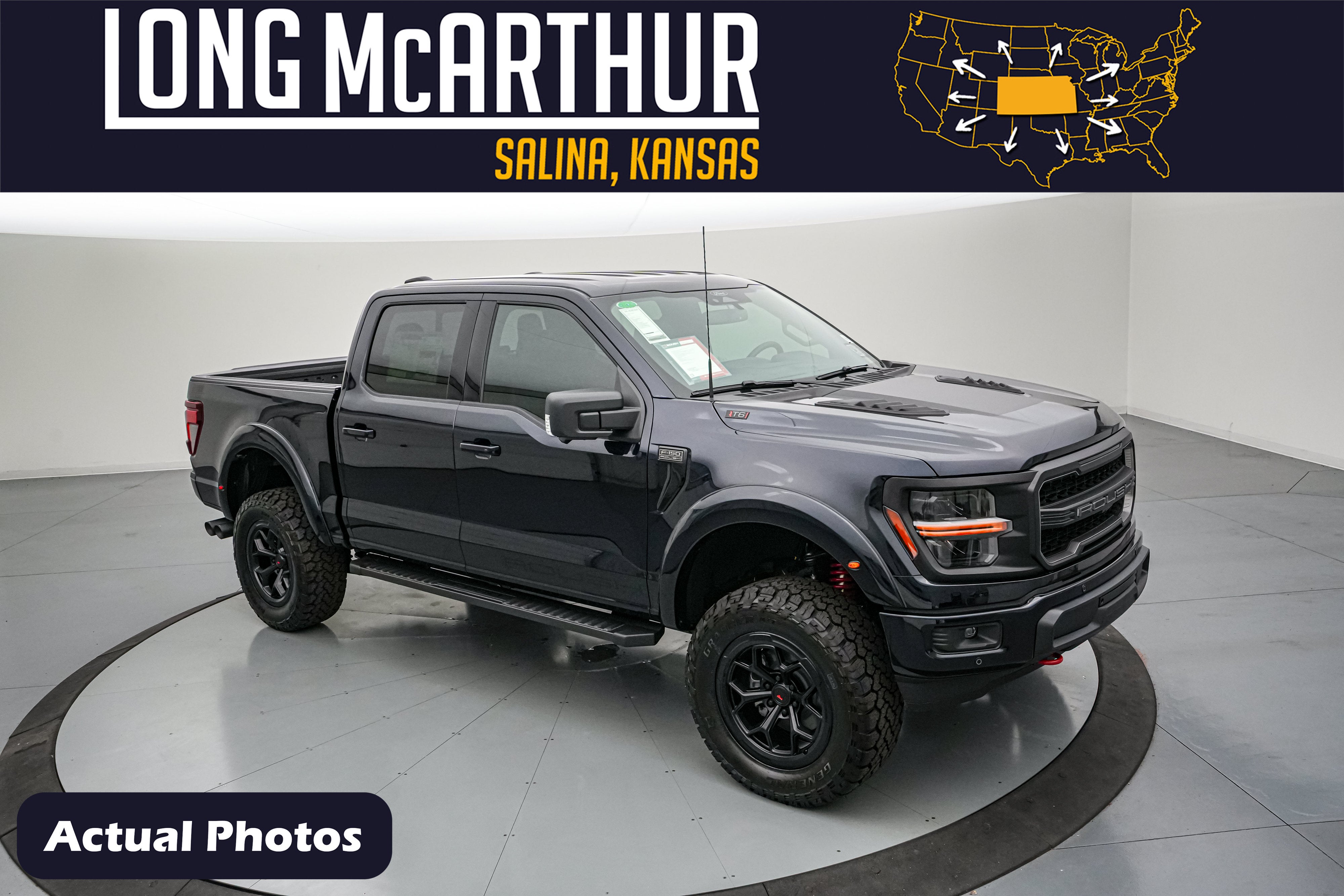 2026 Ford F-150 ROUSH RT6 XLT in Antimatter Blue Metallic — front three-quarter view