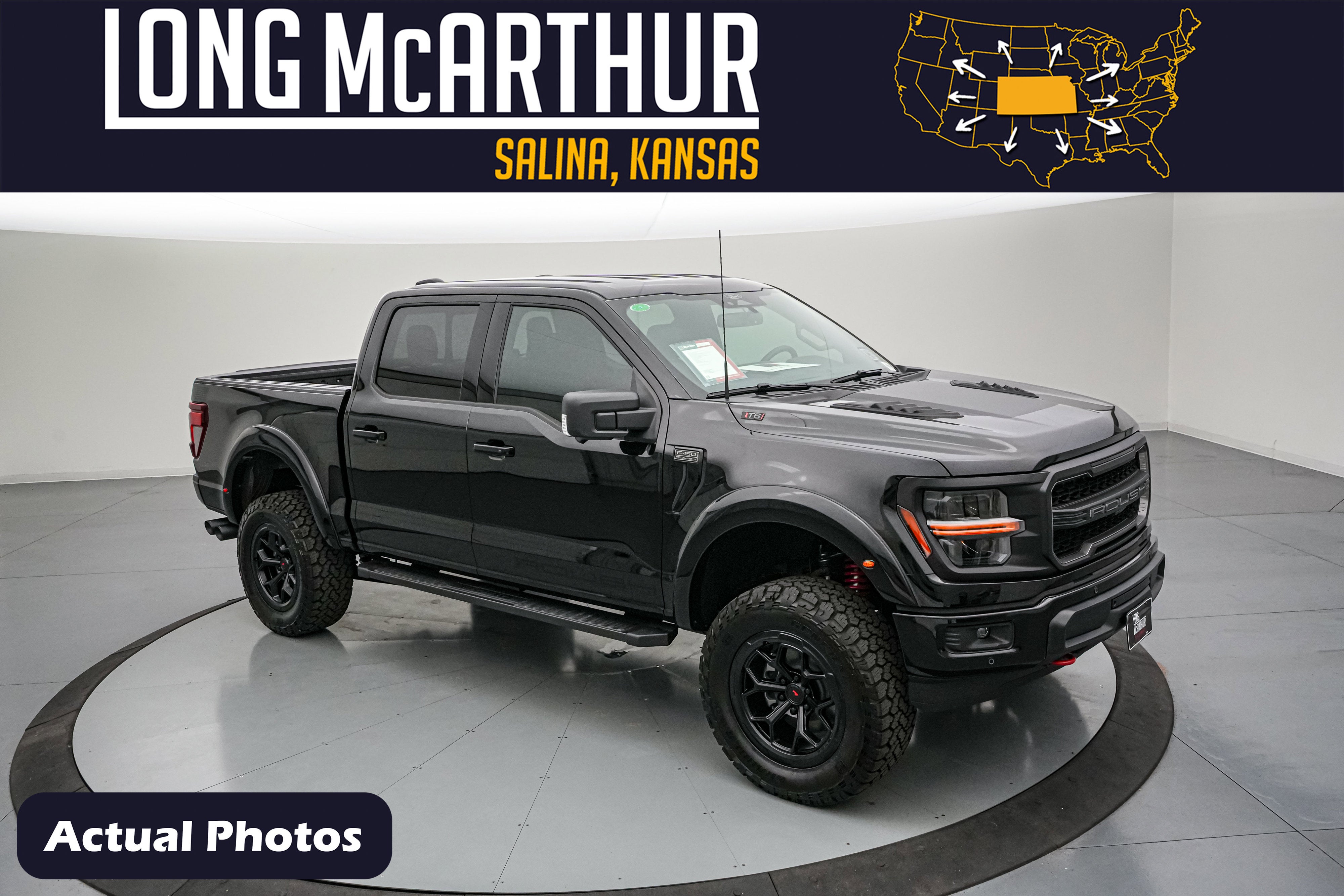 2026 Ford F-150 ROUSH RT6 XLT in Agate Black Metallic — front three-quarter view