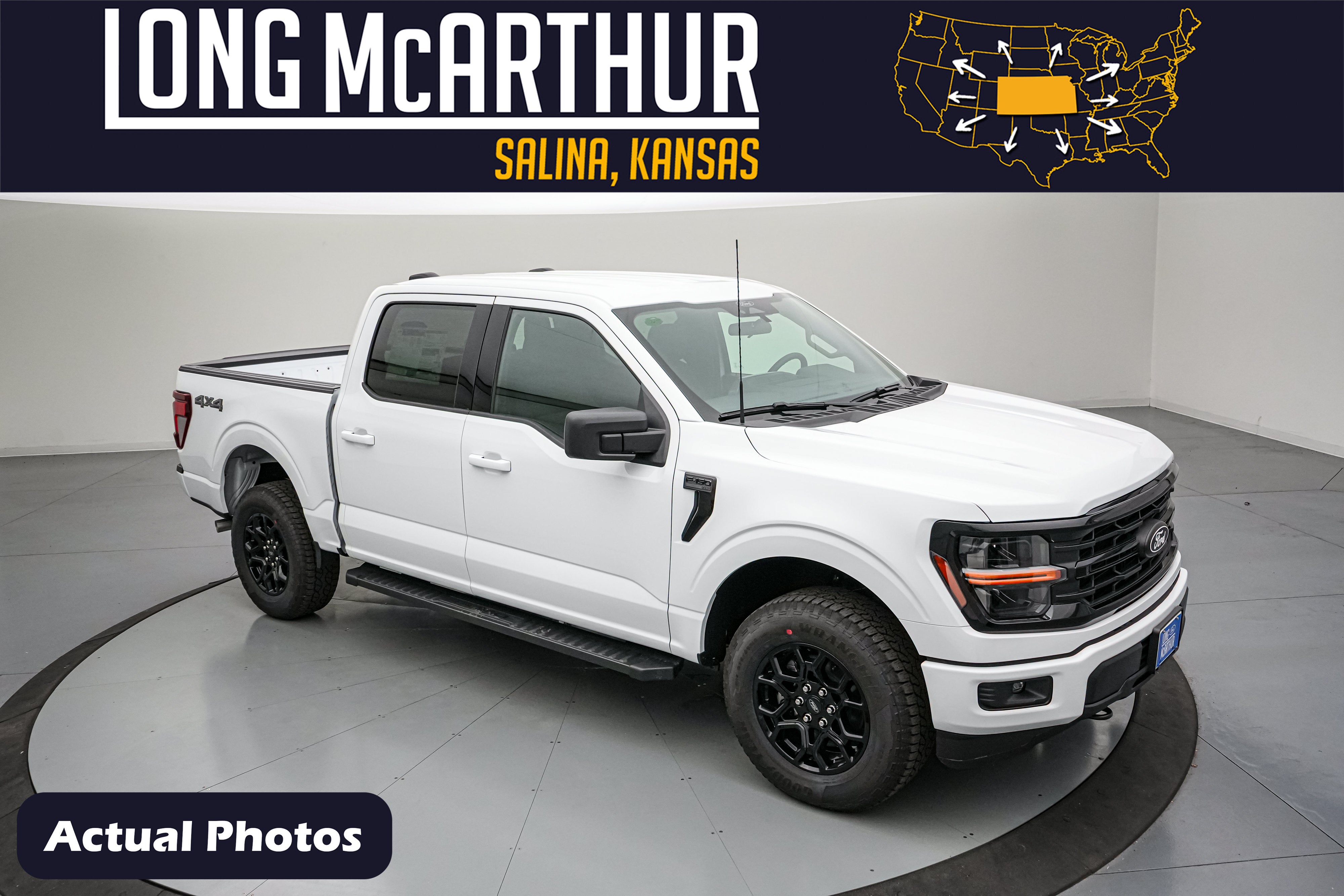 2026 Ford F-150 XLT in Oxford White — front three-quarter view