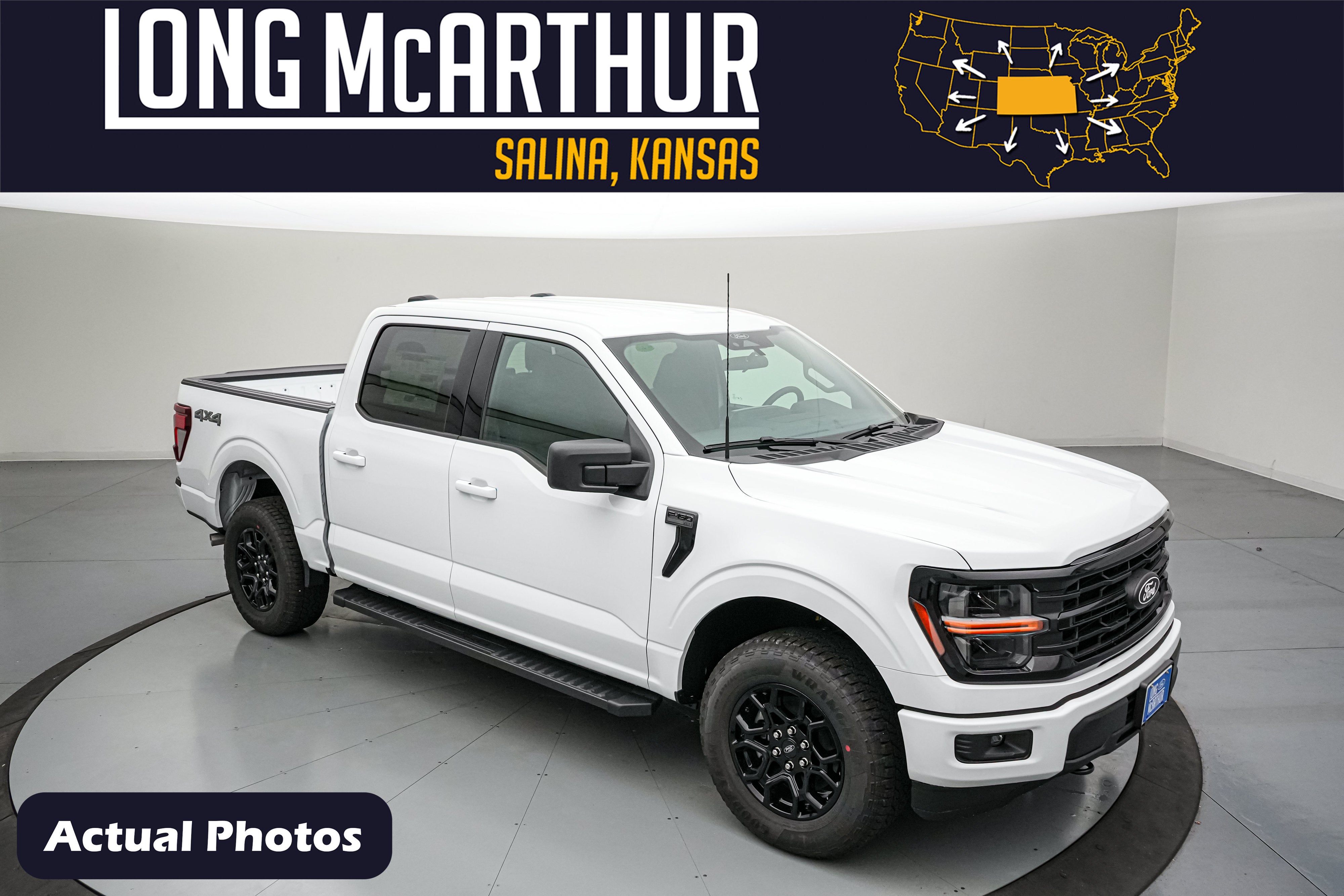 2026 Ford F-150 XLT in Oxford White — front three-quarter view