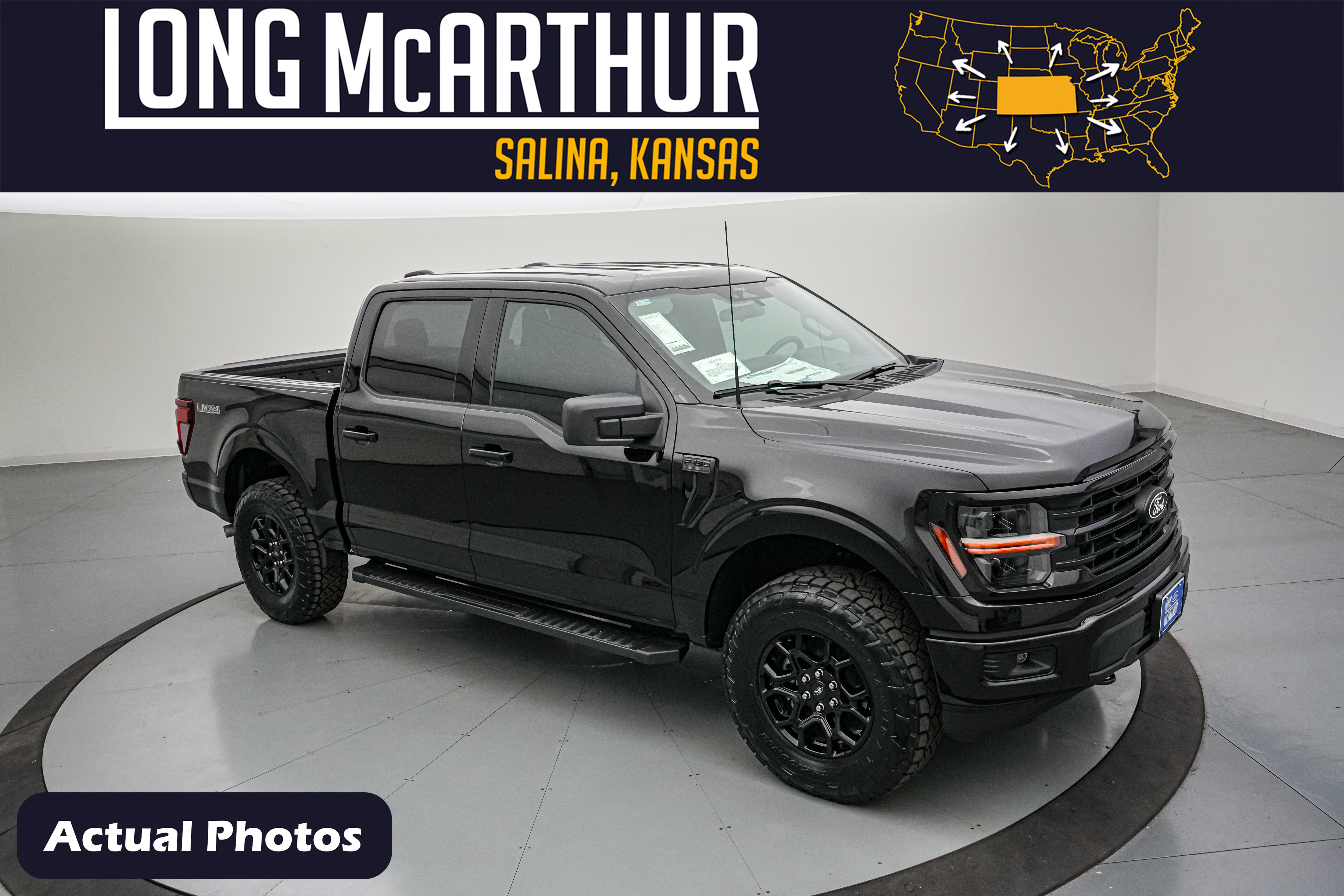 2026 Ford F-150 XLT in Agate Black Metallic — front three-quarter view