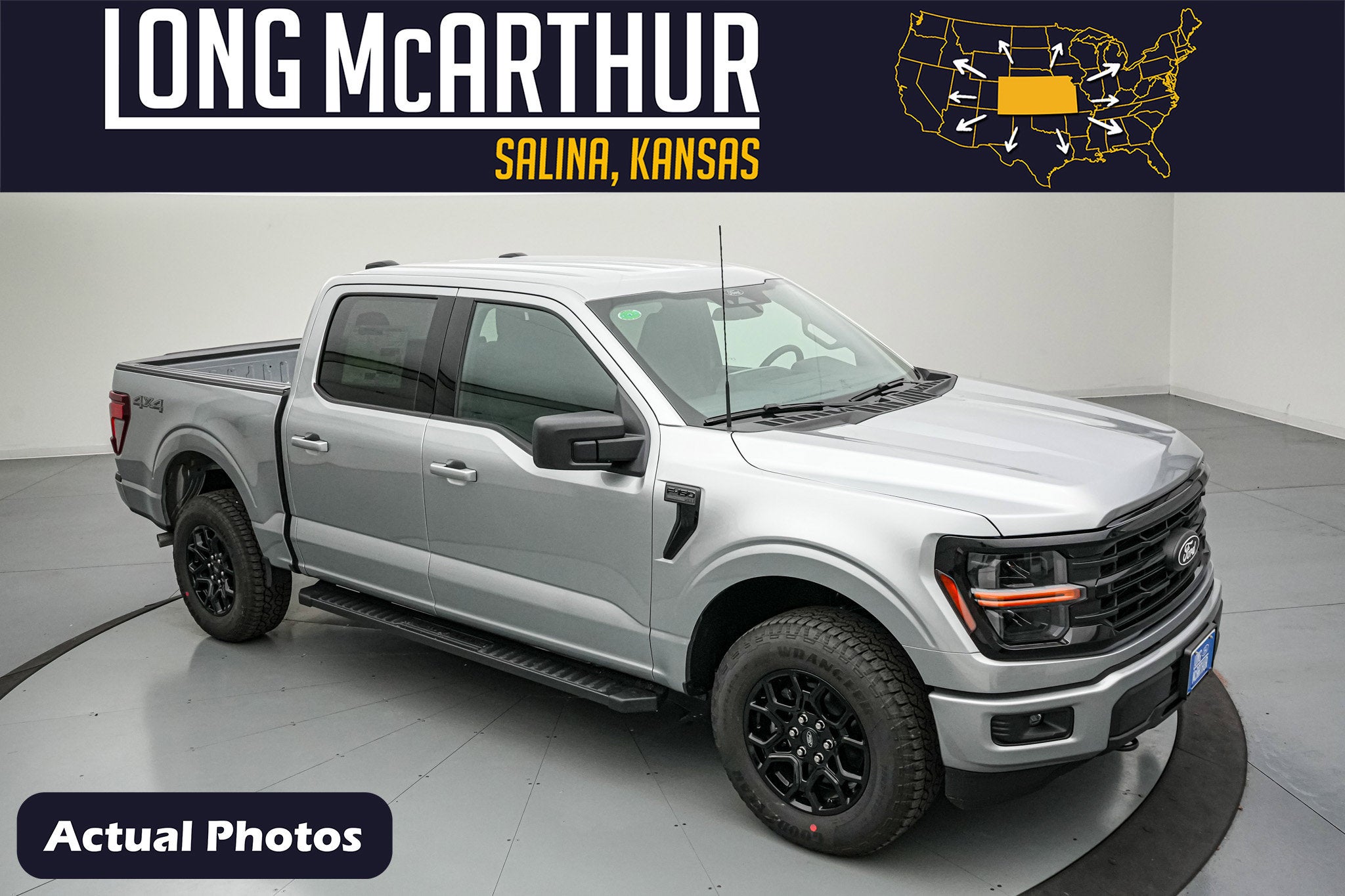 2026 Ford F-150 XLT in Iconic Silver Metallic — front three-quarter view