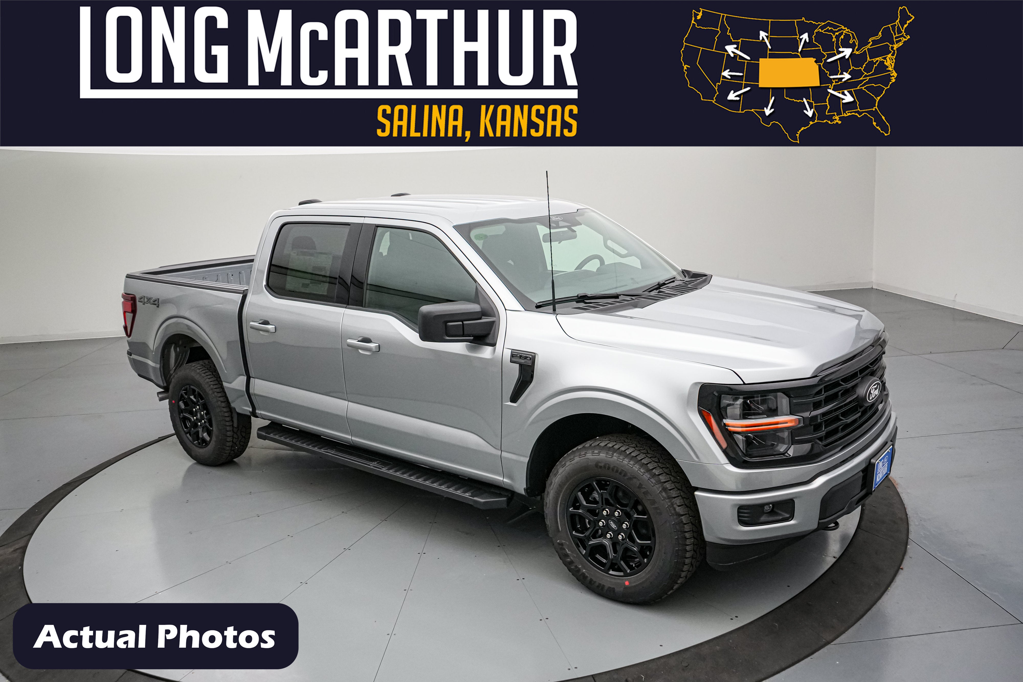 2026 Ford F-150 XLT in Iconic Silver Metallic — front three-quarter view