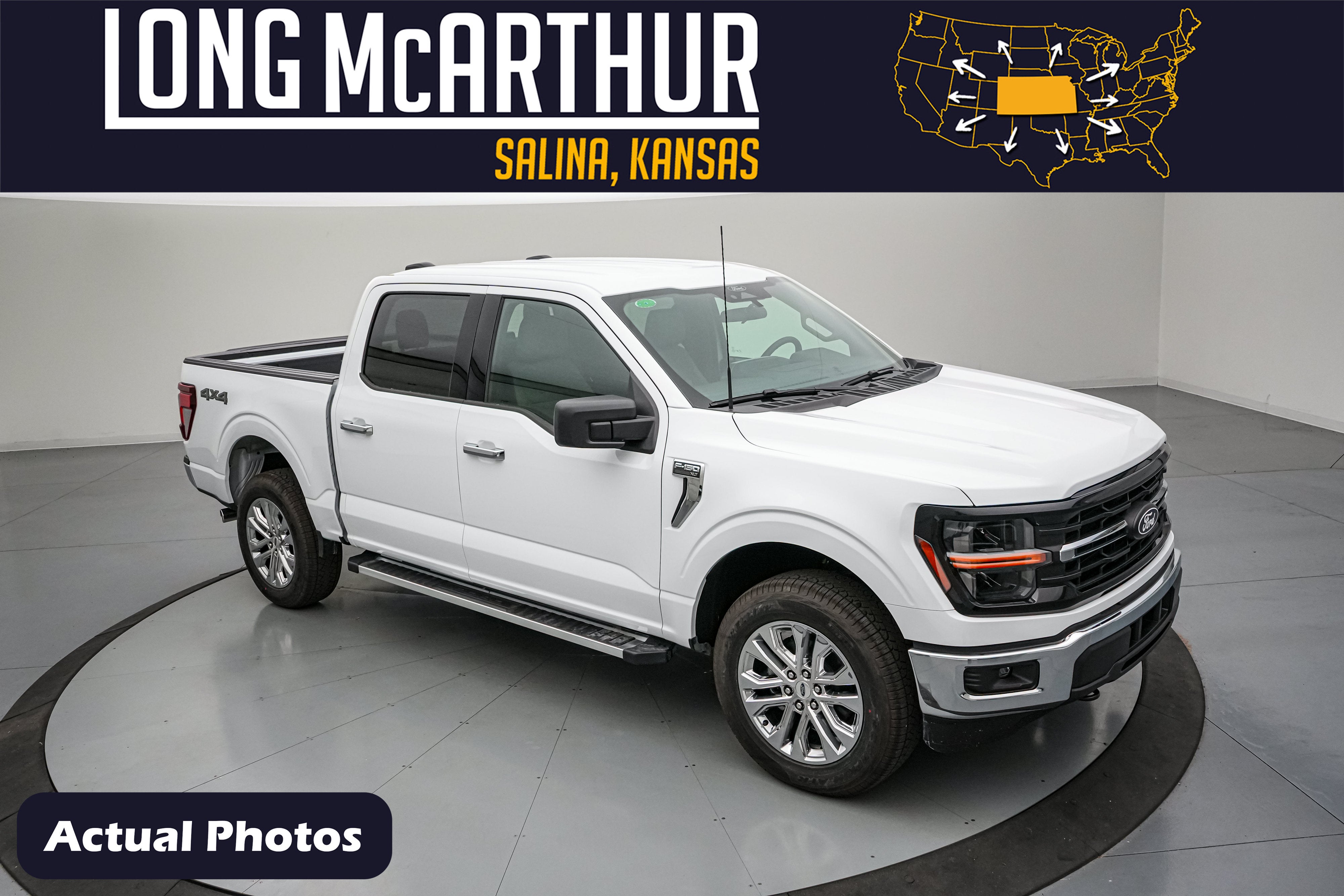 2026 Ford F-150 XLT in Oxford White — front three-quarter view
