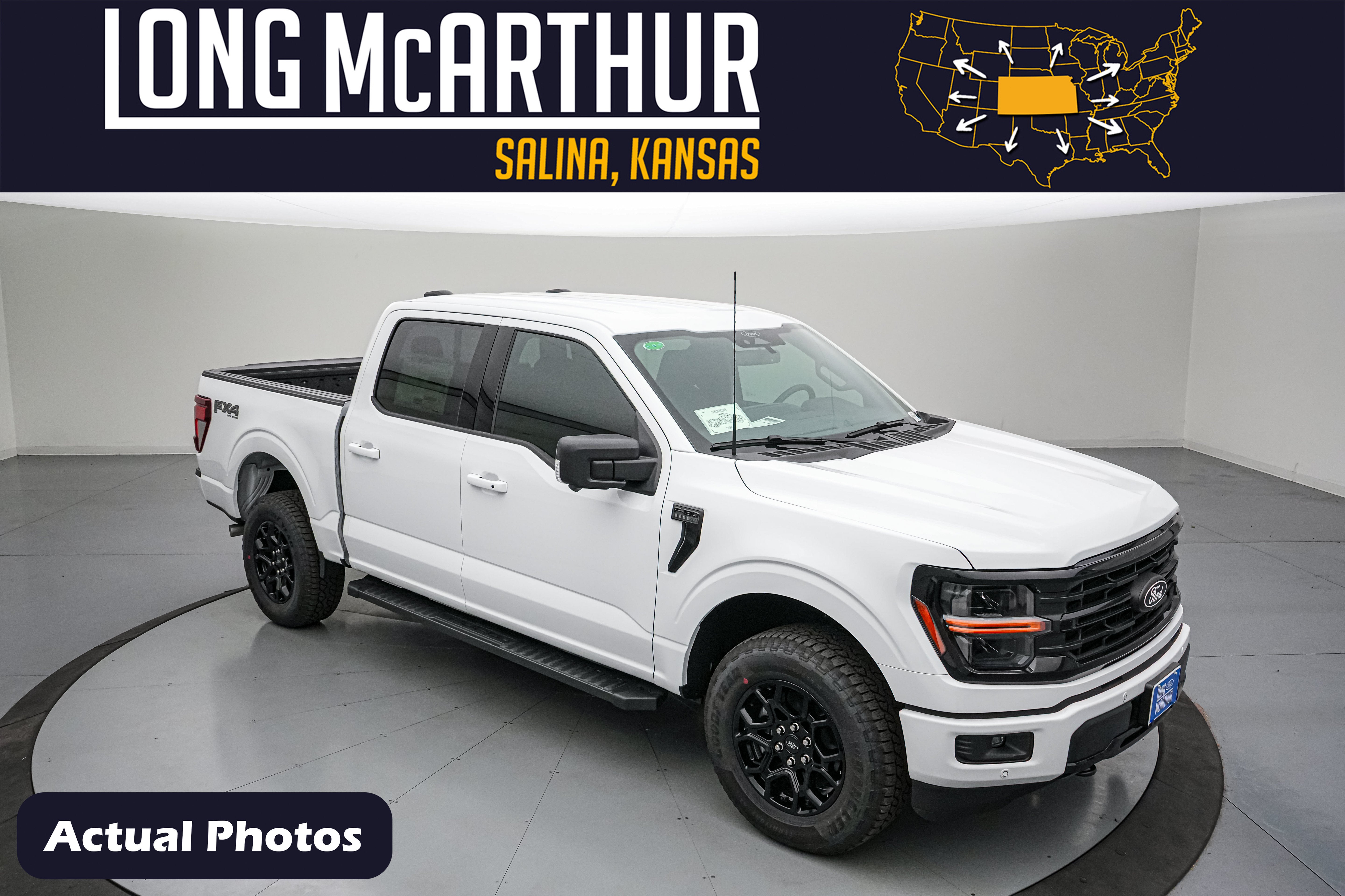 2026 Ford F-150 XLT in Oxford White — front three-quarter view
