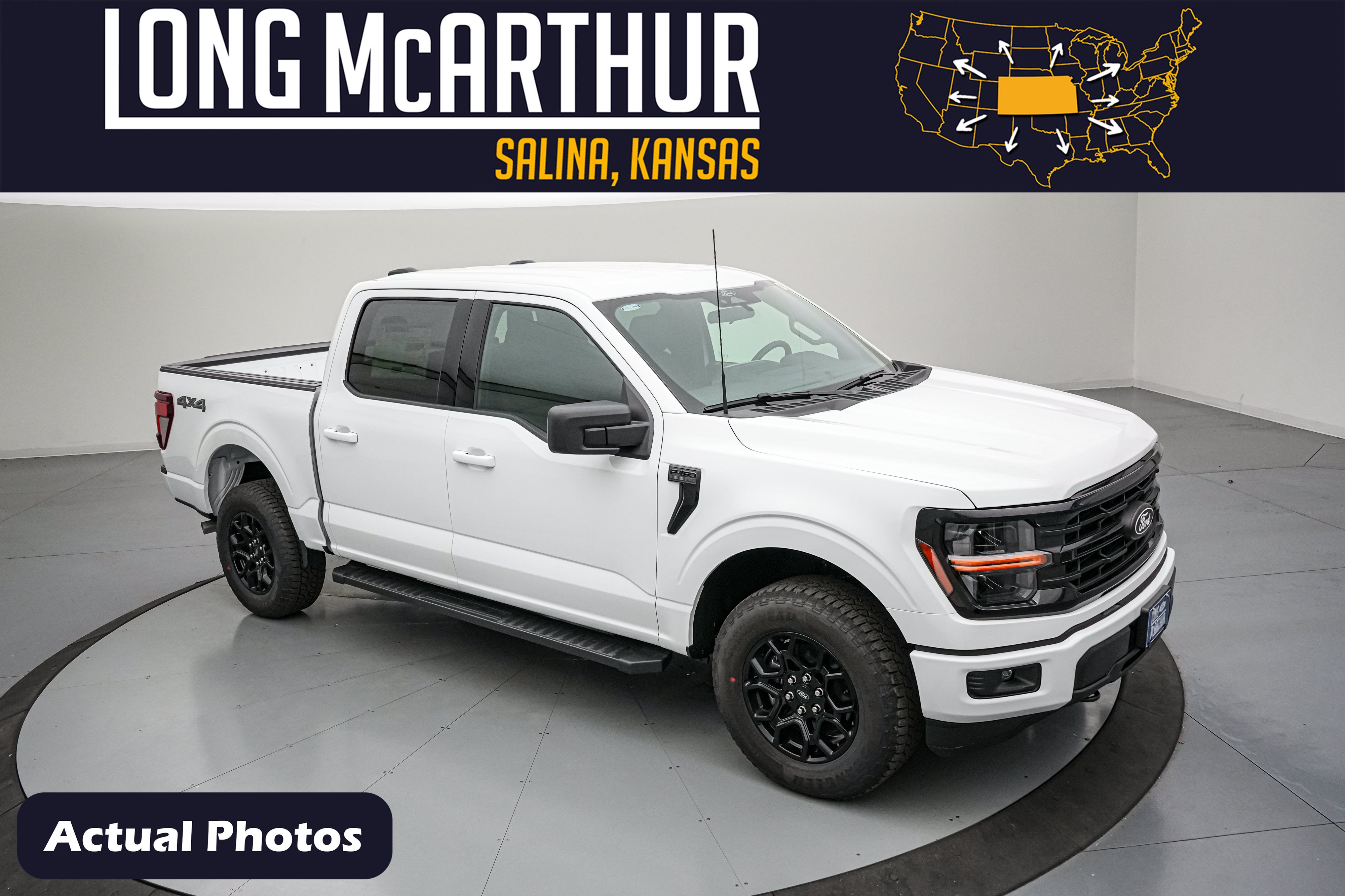 2026 Ford F-150 XLT in Oxford White — front three-quarter view