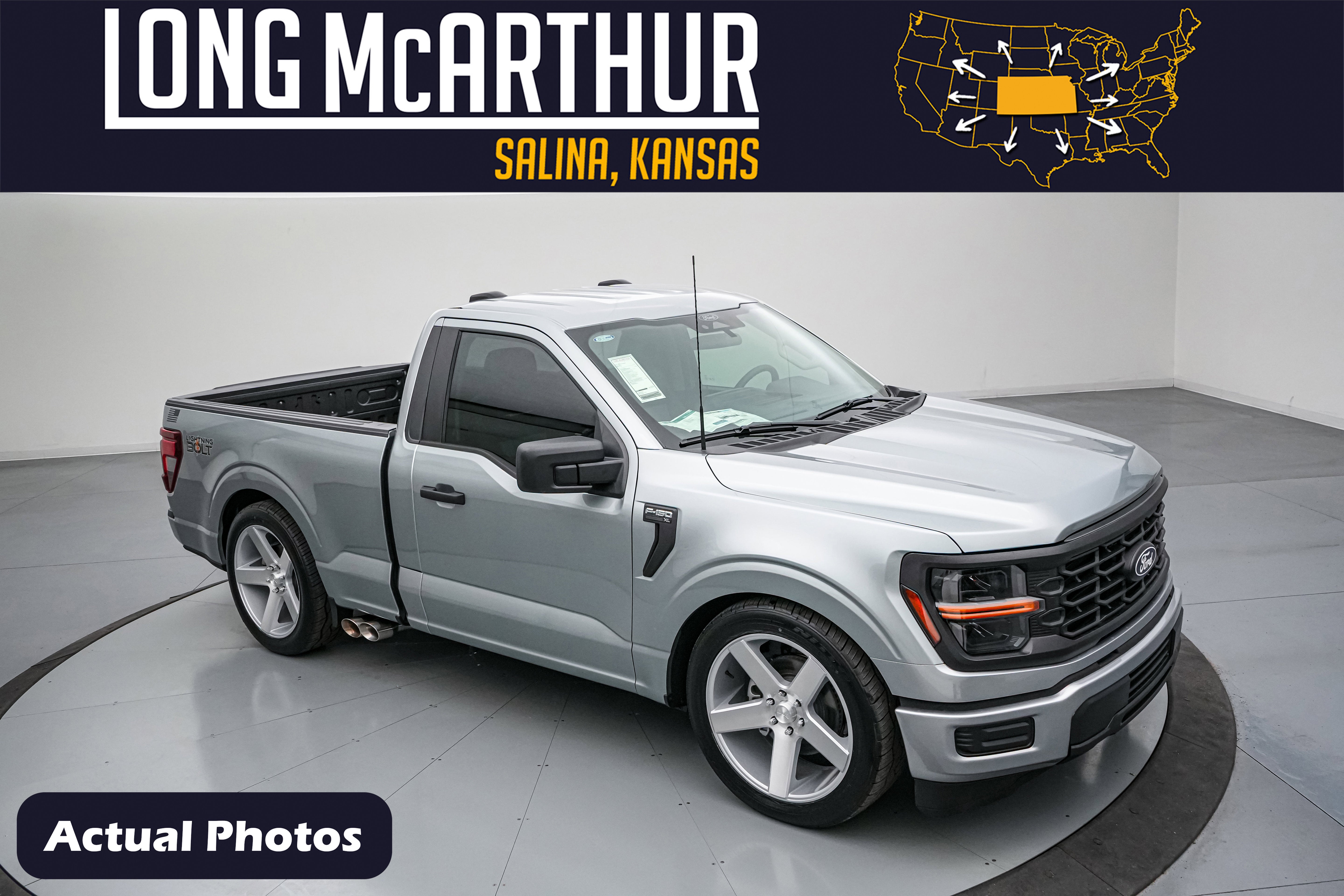 2026 Ford F-150 Lightning Bolt SC in Iconic Silver Metallic — front three-quarter view