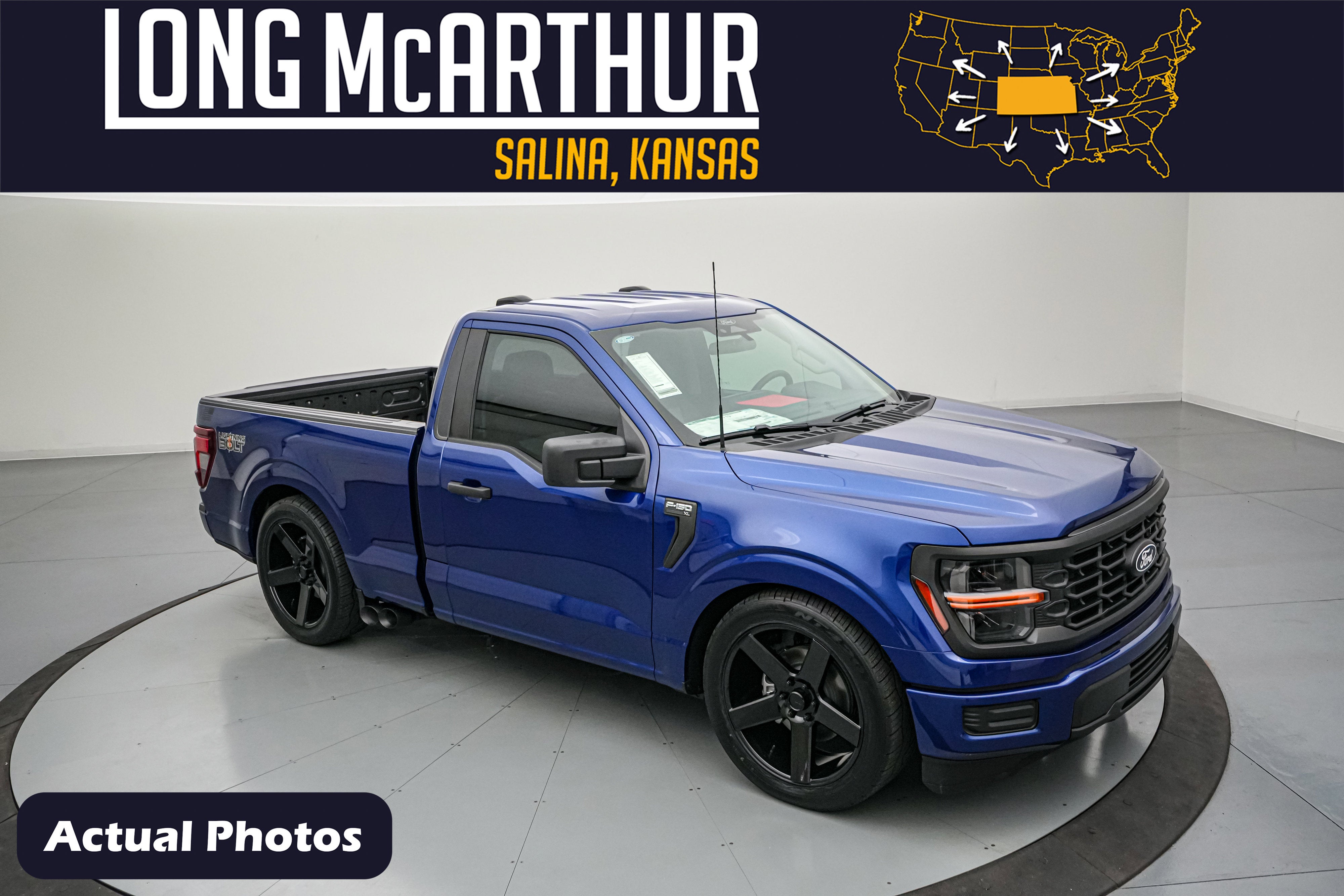 2026 Ford F-150 Lightning Bolt SC in Argon Blue Metallic — front three-quarter view