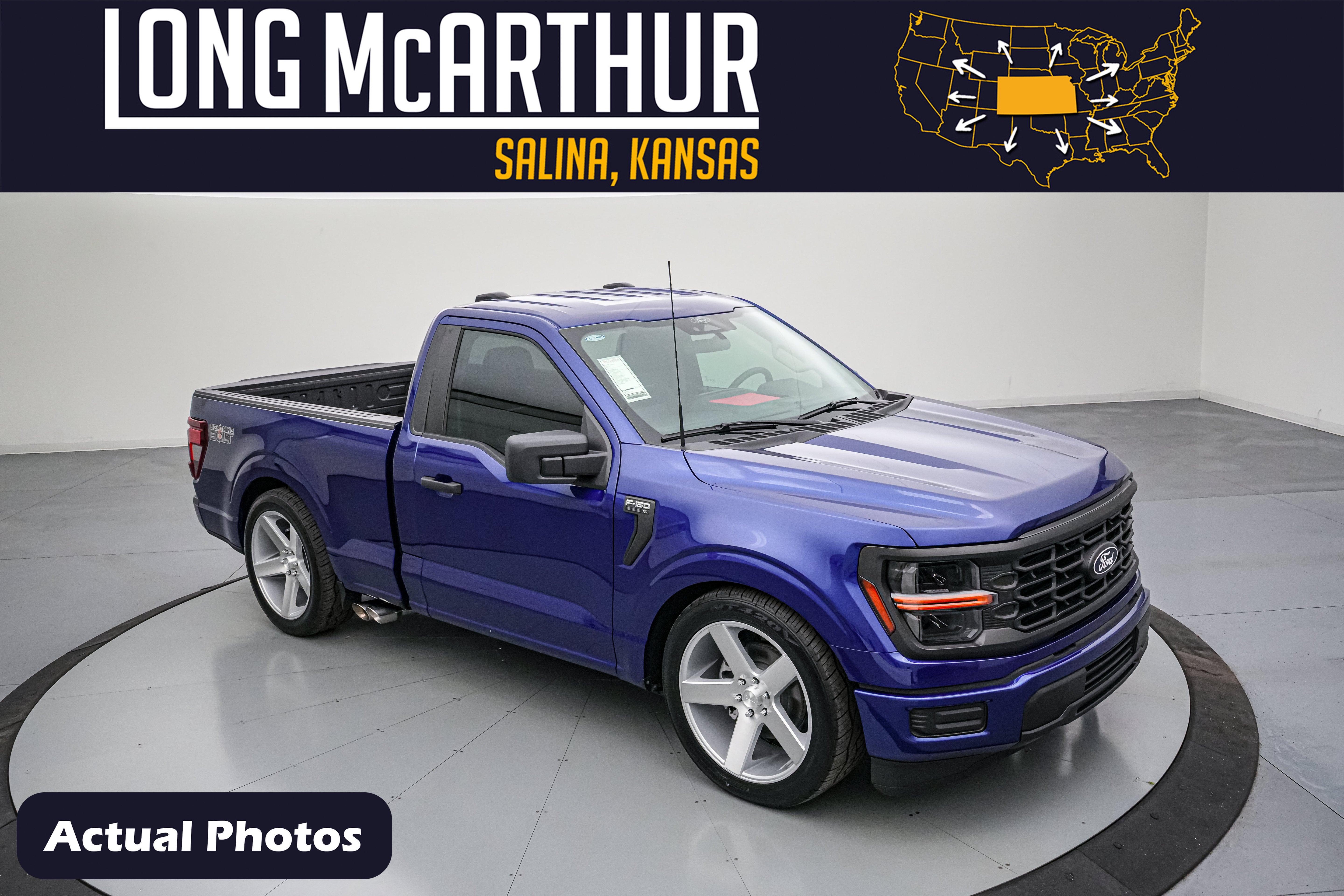 2026 Ford F-150 Lightning Bolt SC in Argon Blue Metallic — front three-quarter view