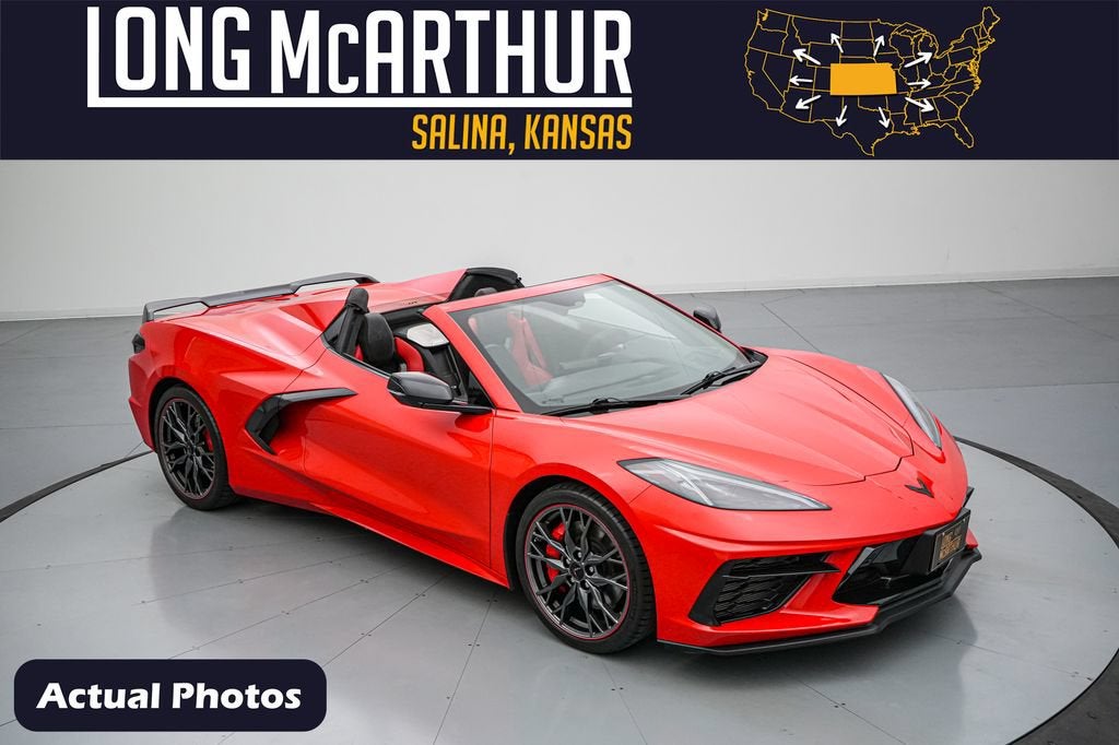 2023 Chevrolet Corvette Stingray in Torch Red — front three-quarter view