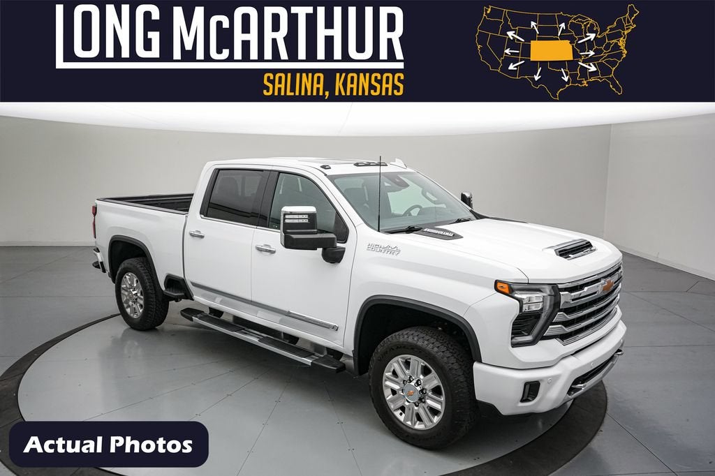 2024 Chevrolet Silverado 2500HD High Country in Summit White — front three-quarter view