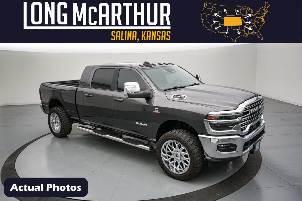 2025 RAM 2500 Laramie in Granite Crystal Metallic Clearcoat — front three-quarter view