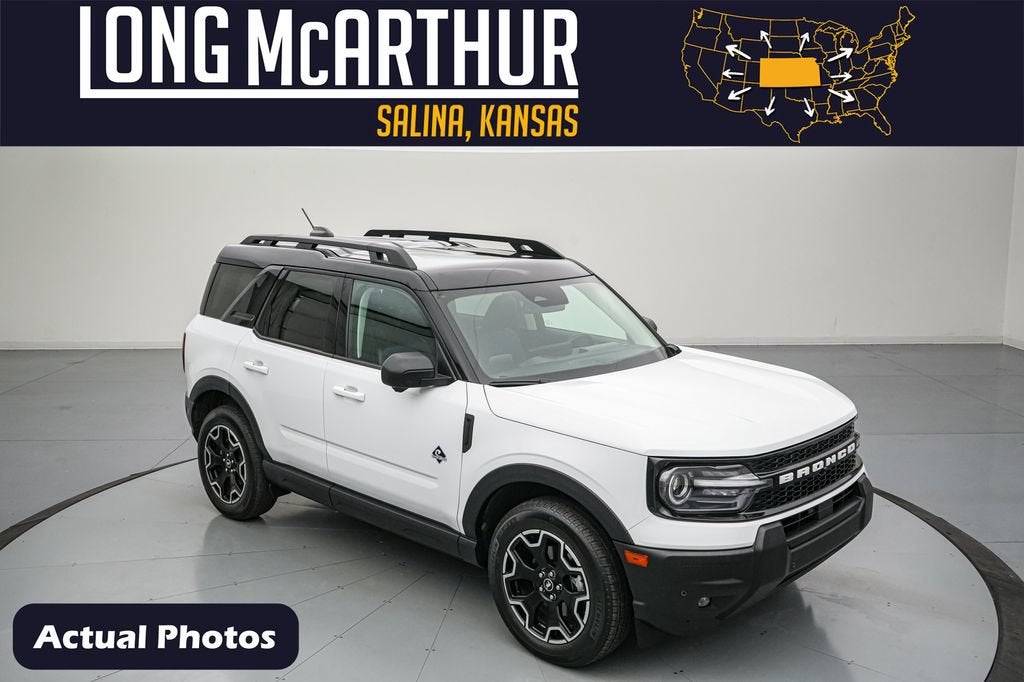 2025 Ford Bronco Sport Outer Banks in Oxford White — front three-quarter view