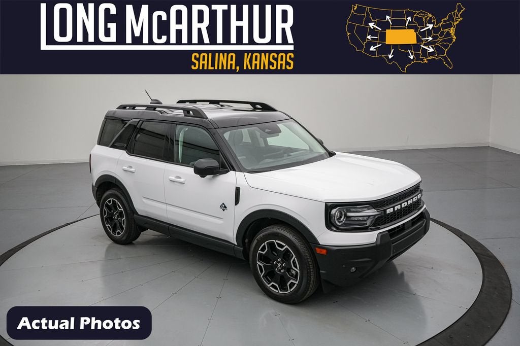 2025 Ford Bronco Sport Outer Banks in Oxford White — front three-quarter view