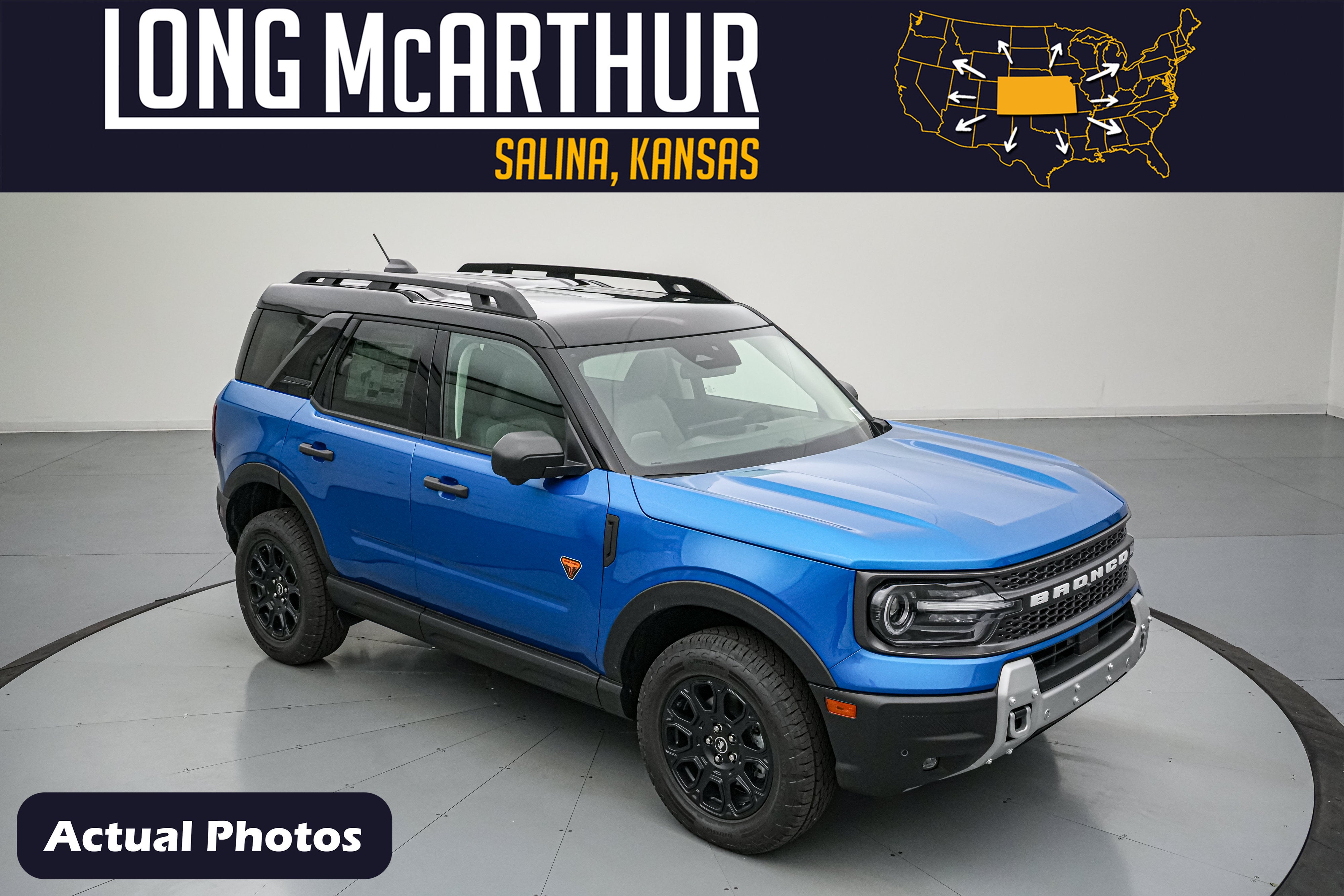 2026 Ford Bronco Sport Badlands in Velocity Blue Metallic — front three-quarter view