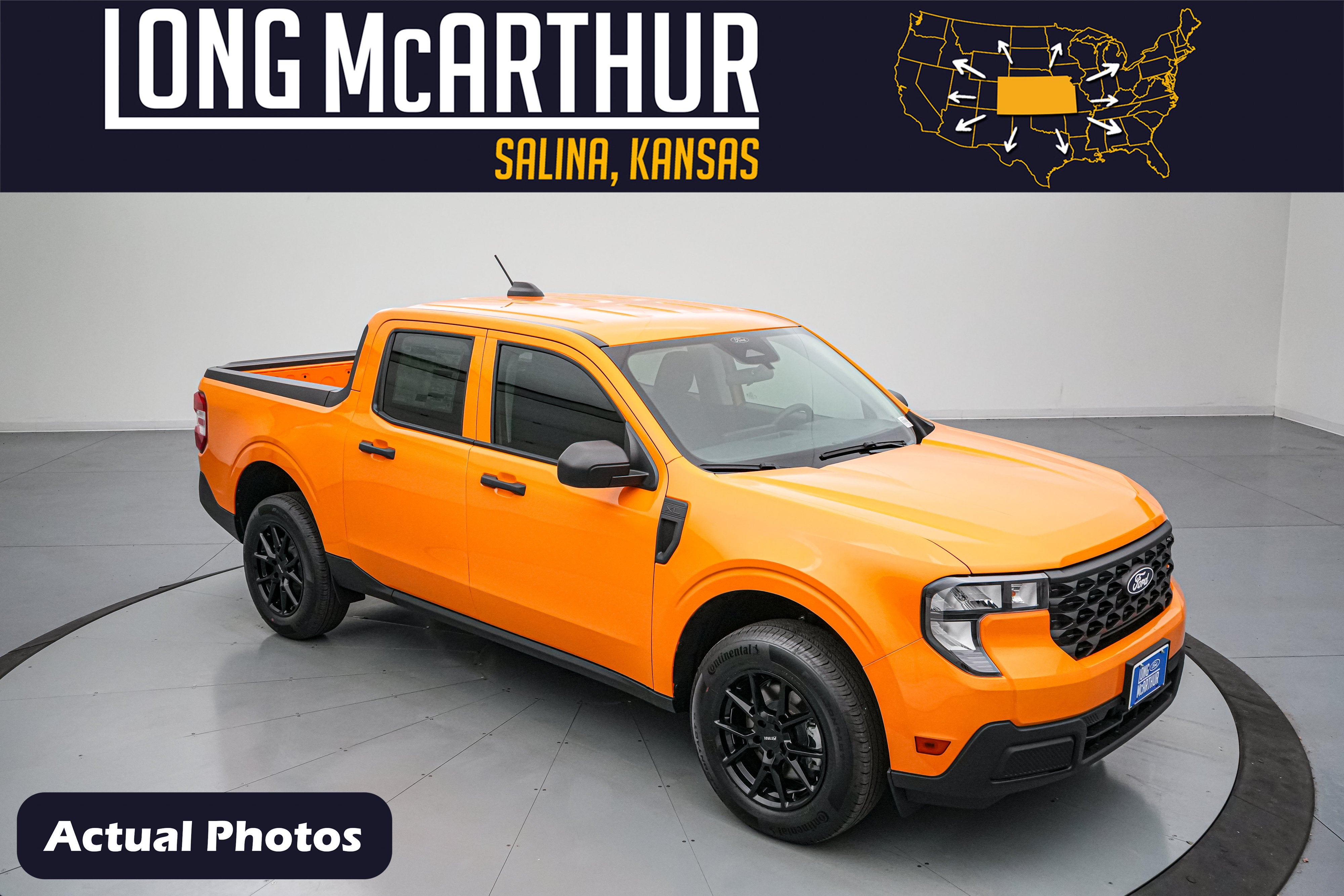 2026 Ford Maverick XL in Orange Fury Metallic Tri-Coat — front three-quarter view