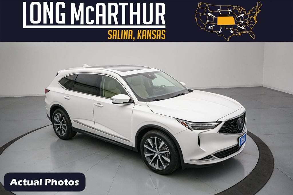 2024 Acura MDX 3.5L in Platinum White Pearl — front three-quarter view
