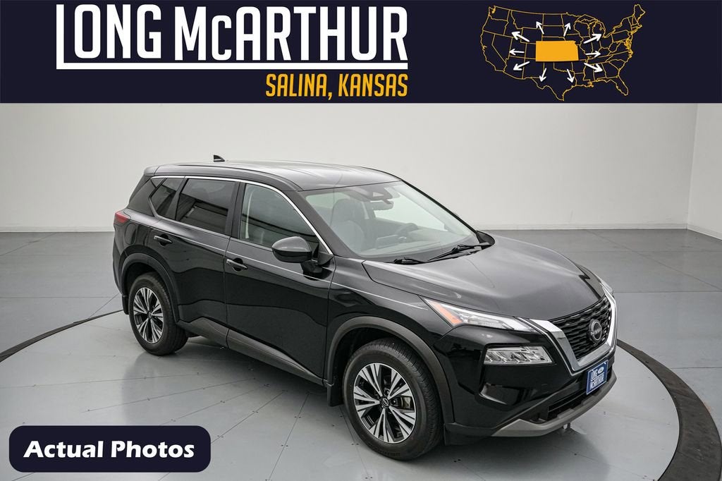 2023 Nissan Rogue SV in Super Black — front three-quarter view