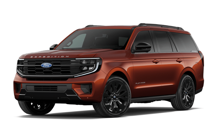 2027 Ford Expedition Platinum in Bronze Fire Metallic Tinted Clearcoat — front three-quarter view