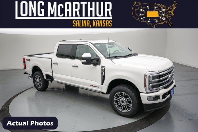 2026 Ford Super Duty F-250 Platinum in Star White Metallic Tri-Coat — front three-quarter view