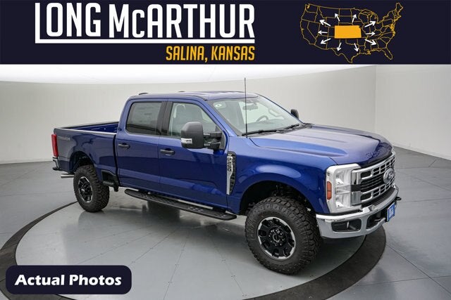 2026 Ford Super Duty F-250 XLT in Argon Blue Metallic — front three-quarter view