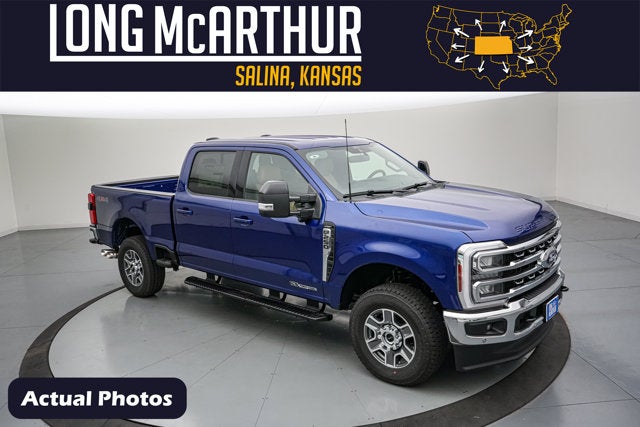 2026 Ford Super Duty F-250 Lariat in Argon Blue Metallic — front three-quarter view