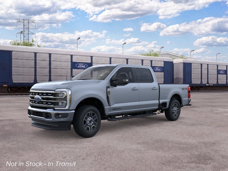 2026 Ford Super Duty F-250 Lariat in Glacier Gray Metallic Tri-Coat — front three-quarter view